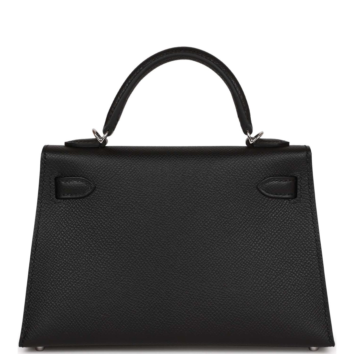 Hermes Kelly Sellier Epsom Palladium Hardware Handbag Black Travel Bag Palladium Hardware 4