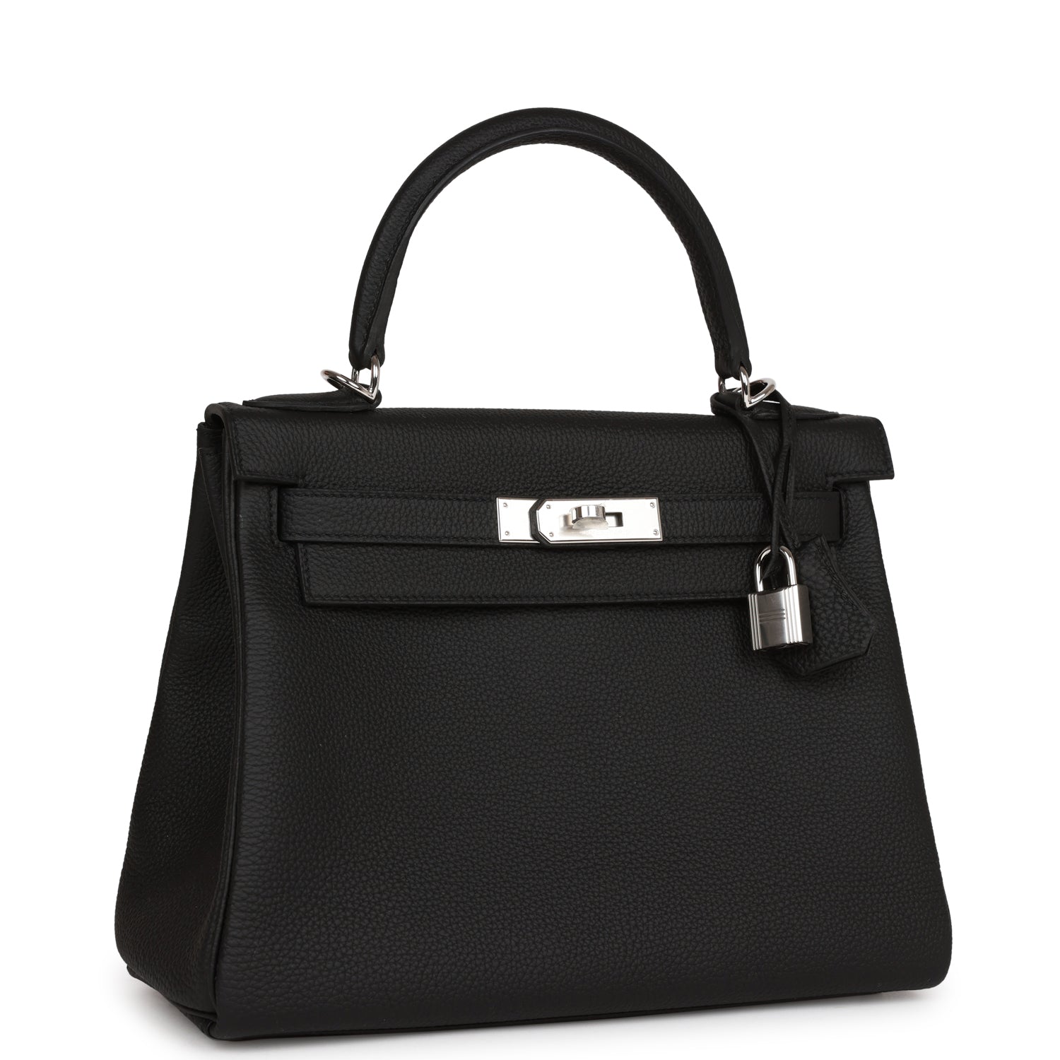 Hermes Kelly Retourne Togo Palladium Hardware Shoulder Bag Black