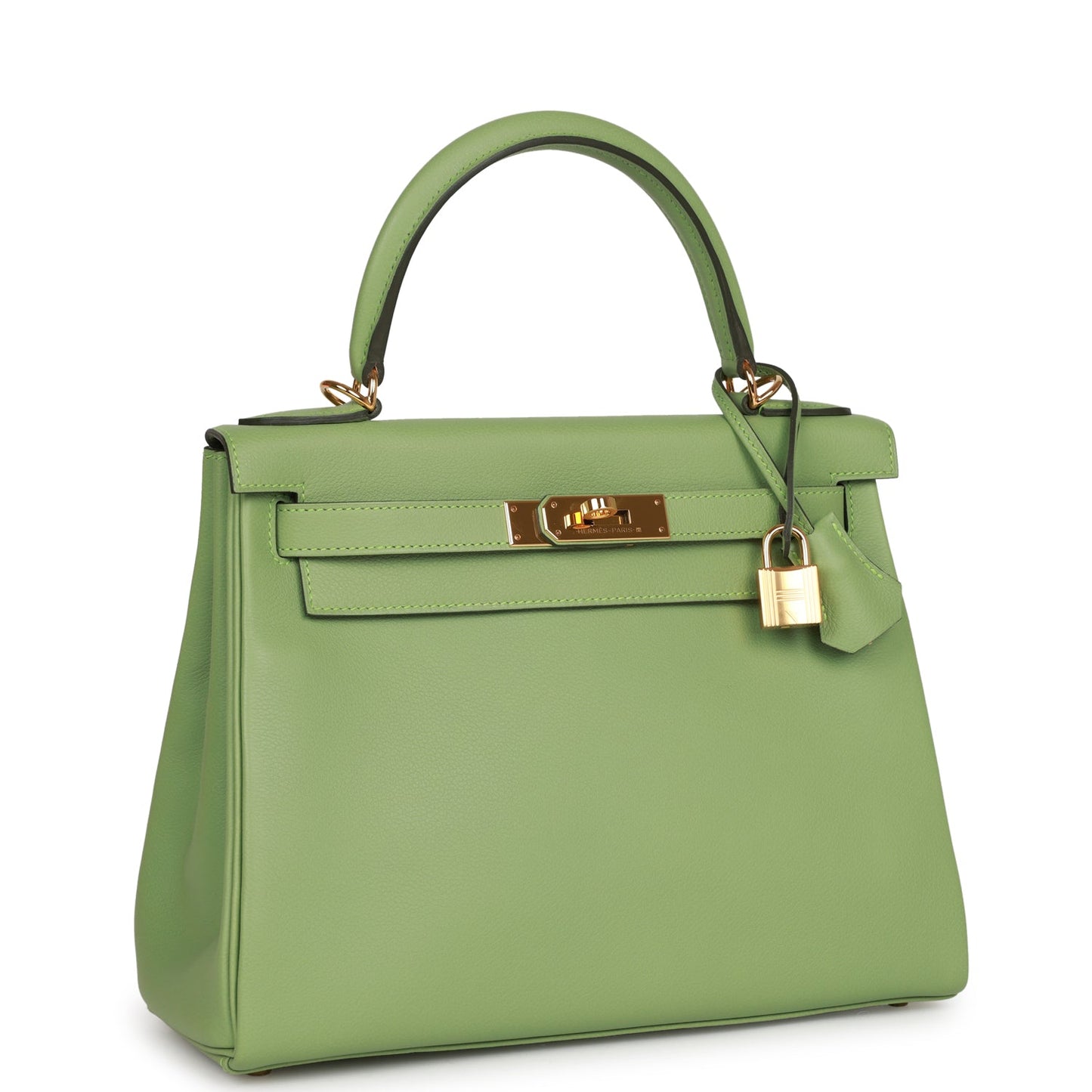Hermes Kelly Retourne Vert Criquet Evercolor Hardware Handbag Gold Travel Bag