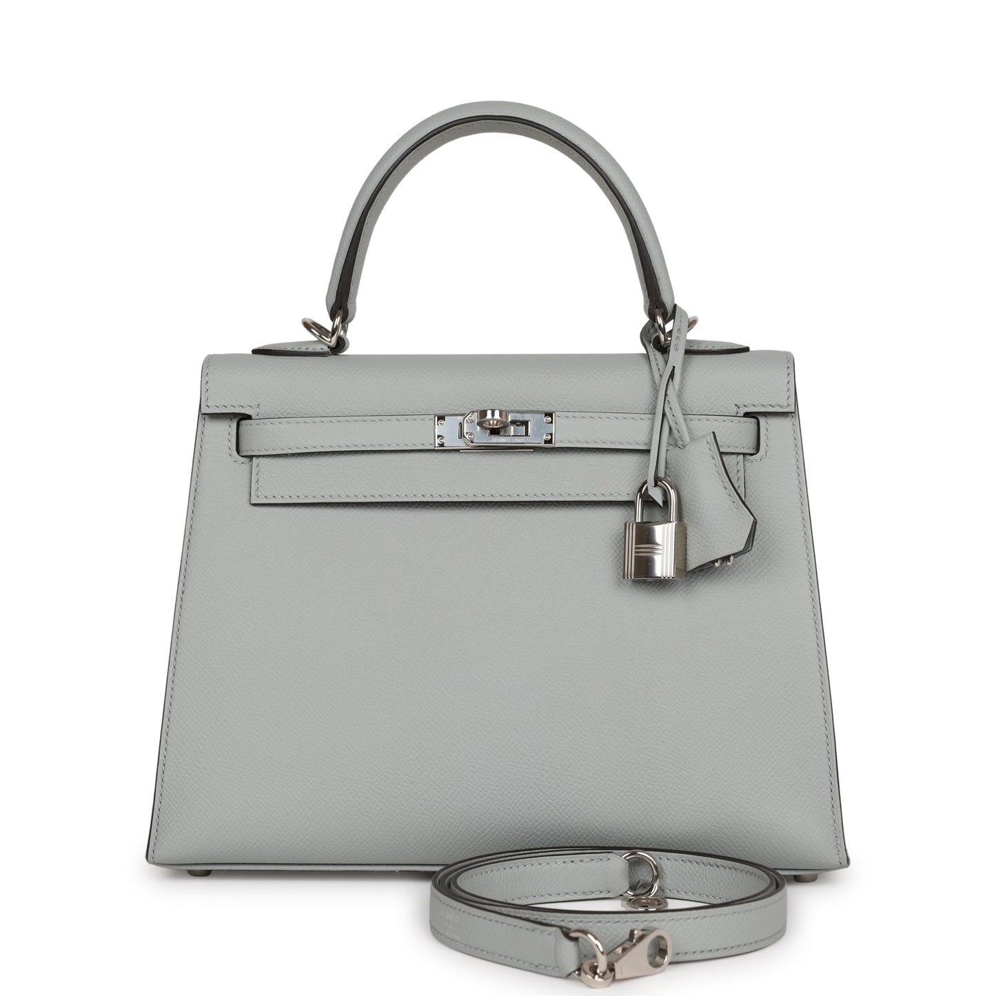 Hermes Kelly Sellier Bleu Glacier Epsom Palladium Hardware Shoulder Shoulder Bag