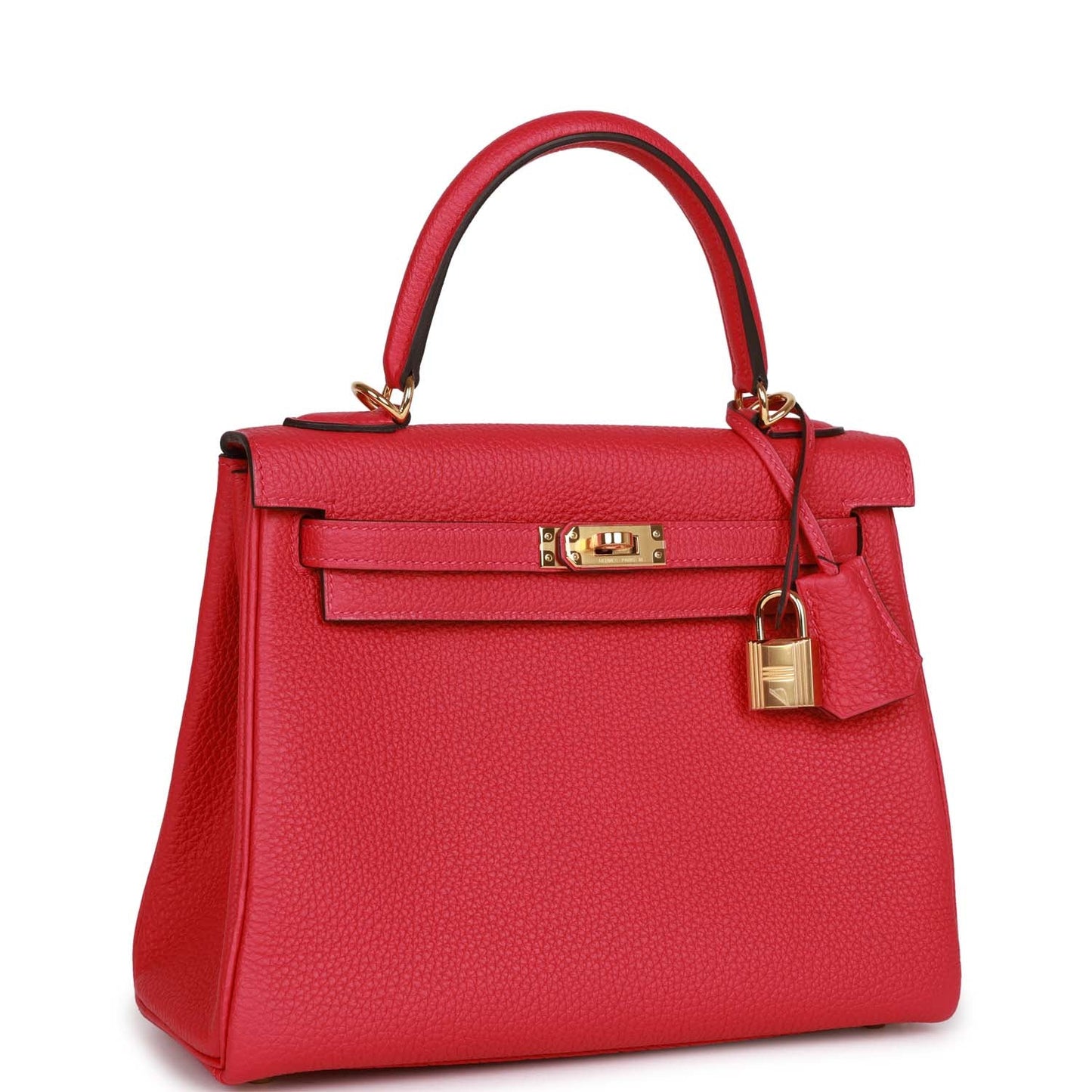 Hermes Kelly Retourne Framboise Togo Hardware Handbag Gold Travel Bag