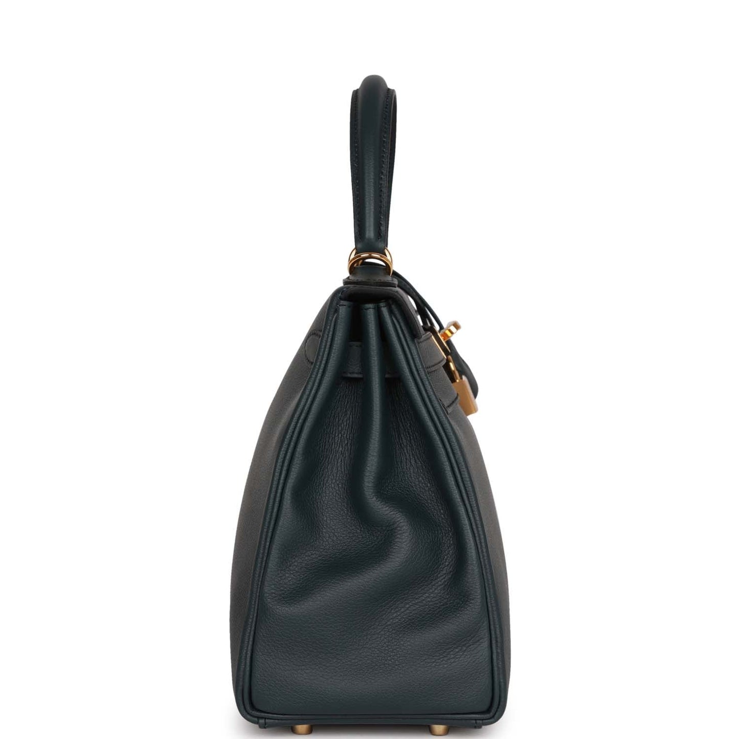 Hermes Kelly Retourne Vert Rousseau Evercolor Hardware Handbag Gold Travel Bag