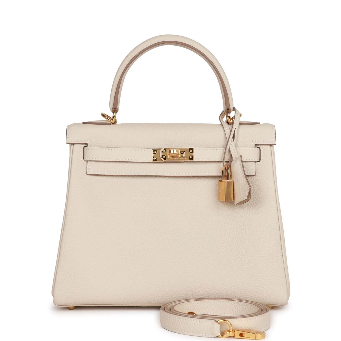 Hermes Kelly Retourne Craie Togo Hardware Handbag Gold Travel Bag