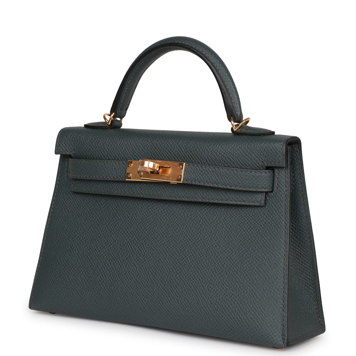 Hermes Kelly Sellier Bleu Orage Epsom Hardware Handbag Gold Travel Bag