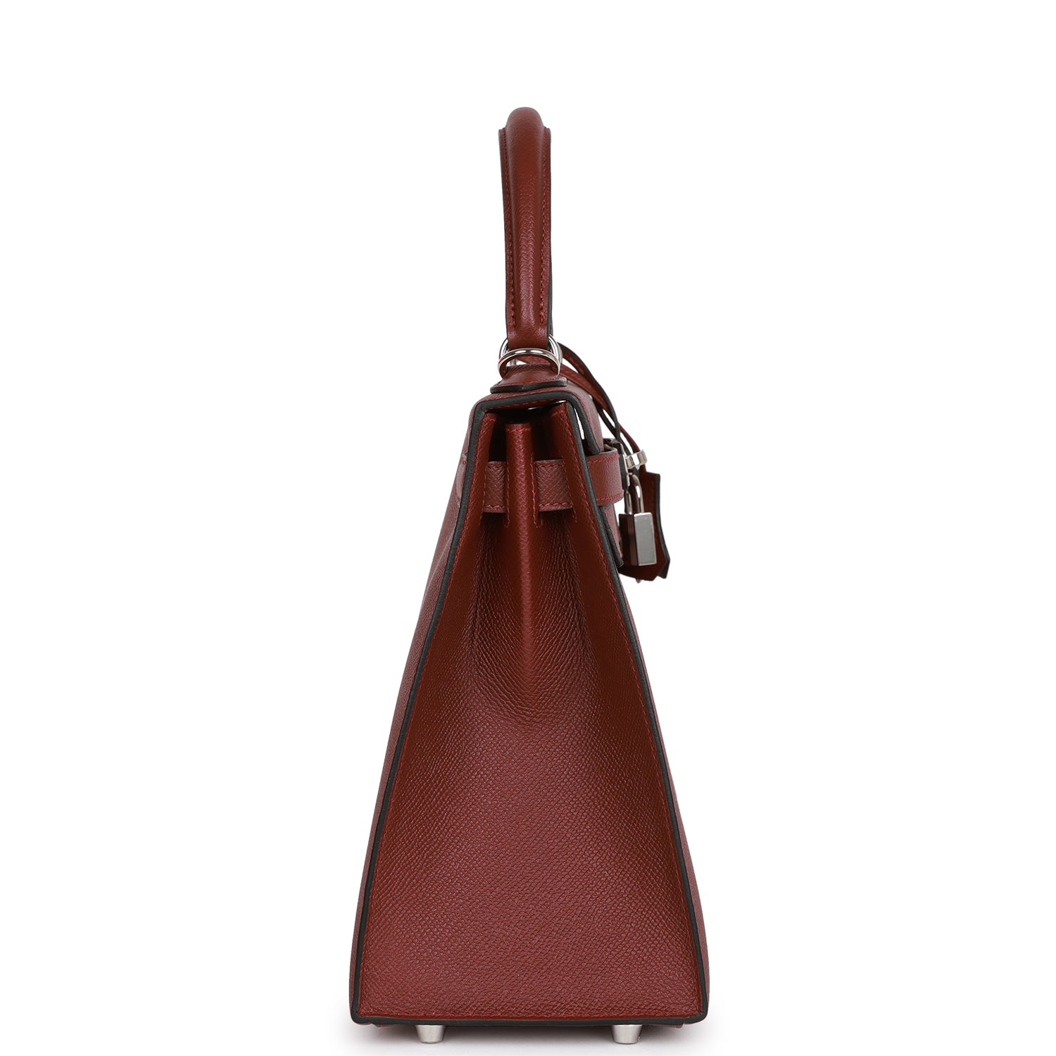 Hermes Kelly Sellier Rouge Epsom Palladium Hardware Handbag Travel Bag