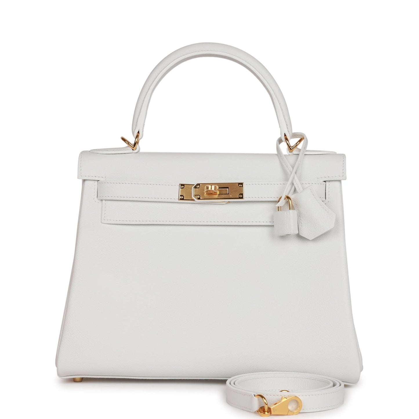 Hermes Kelly Retourne New Evercolor Hardware Handbag White Gold Travel Bag
