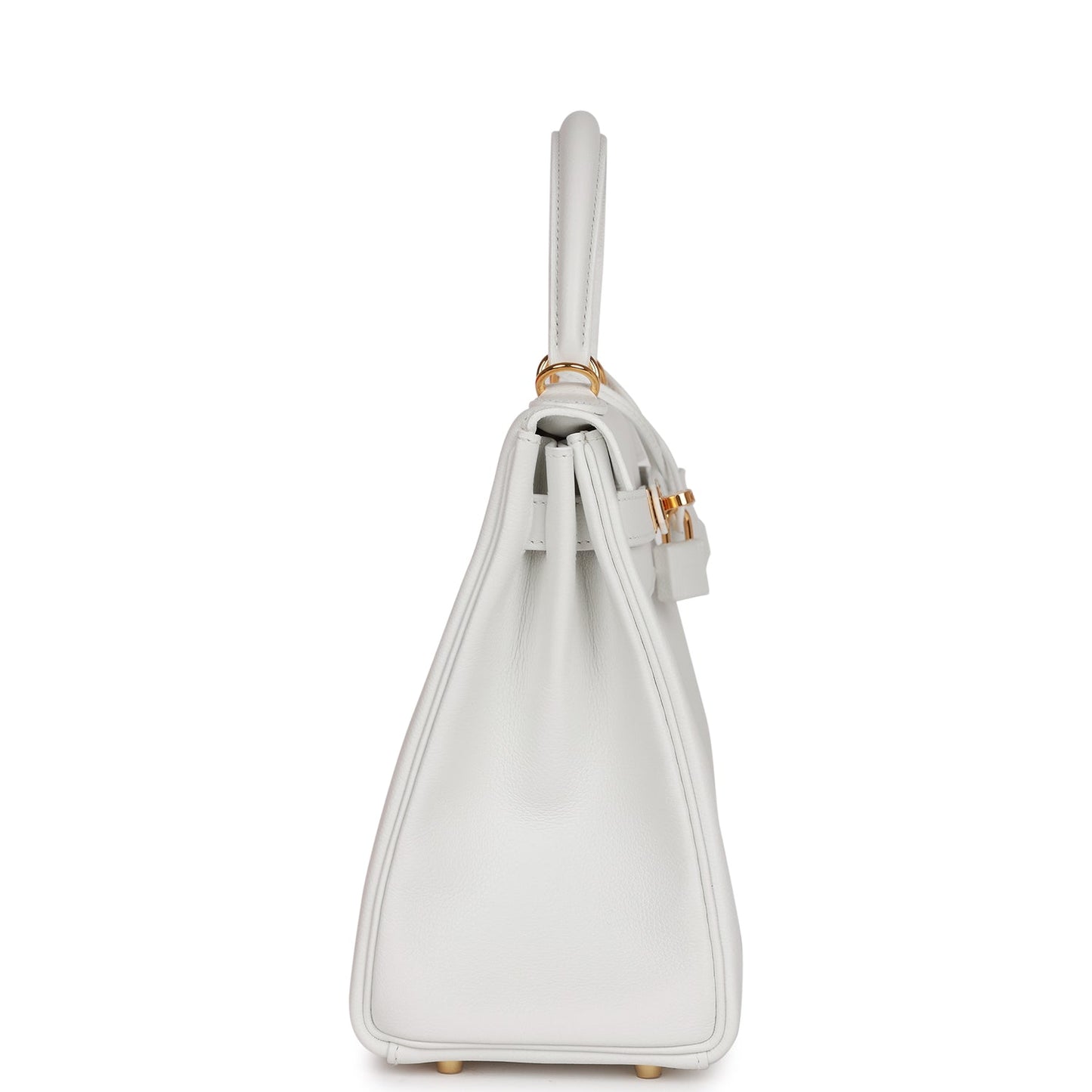 Hermes Kelly Retourne New Evercolor Hardware Handbag White Gold Travel Bag