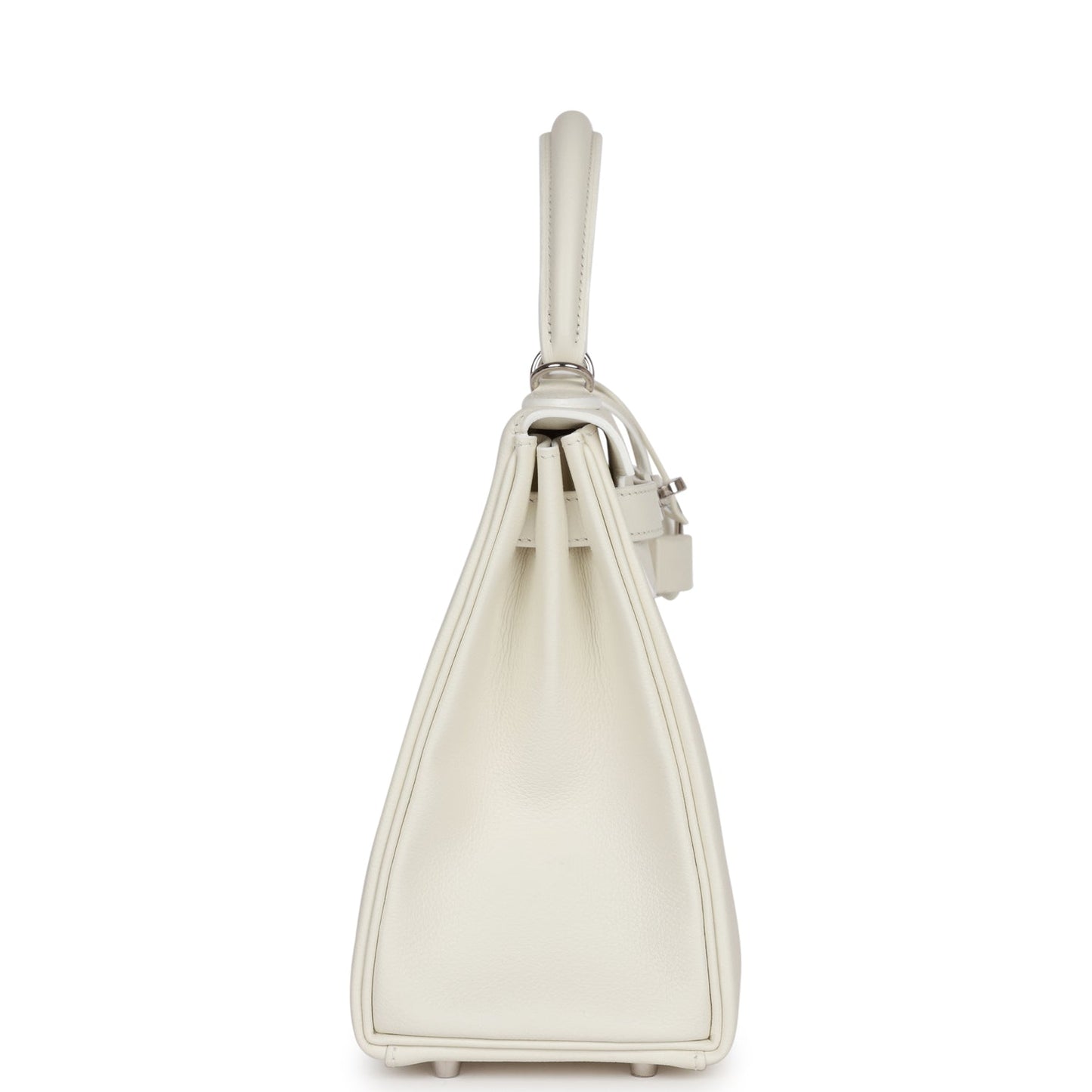Hermes Kelly Retourne Evercolor Palladium Hardware Handbag White Travel Bag