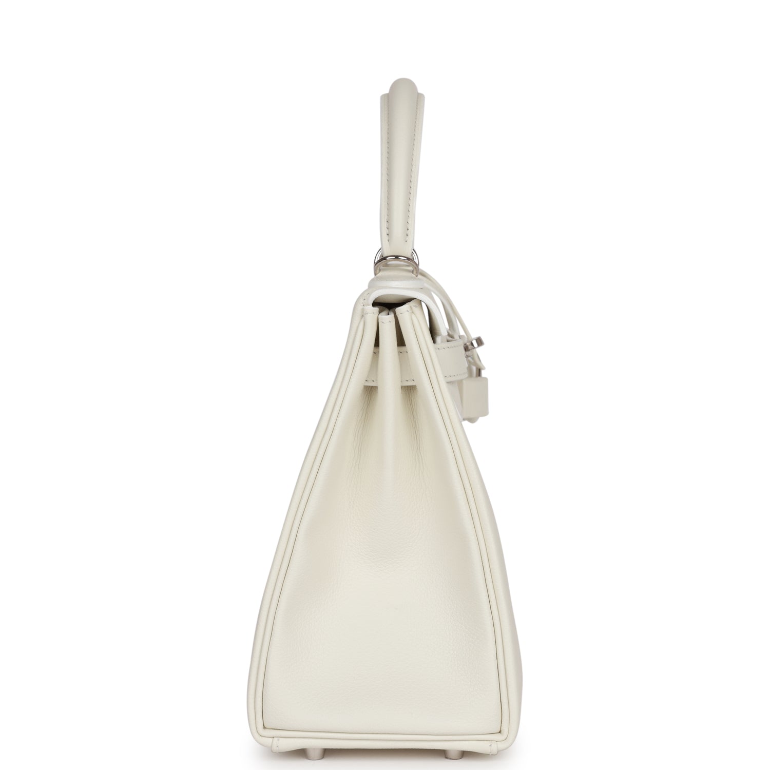 Hermes Kelly Retourne Evercolor Palladium Hardware Handbag White Travel Bag