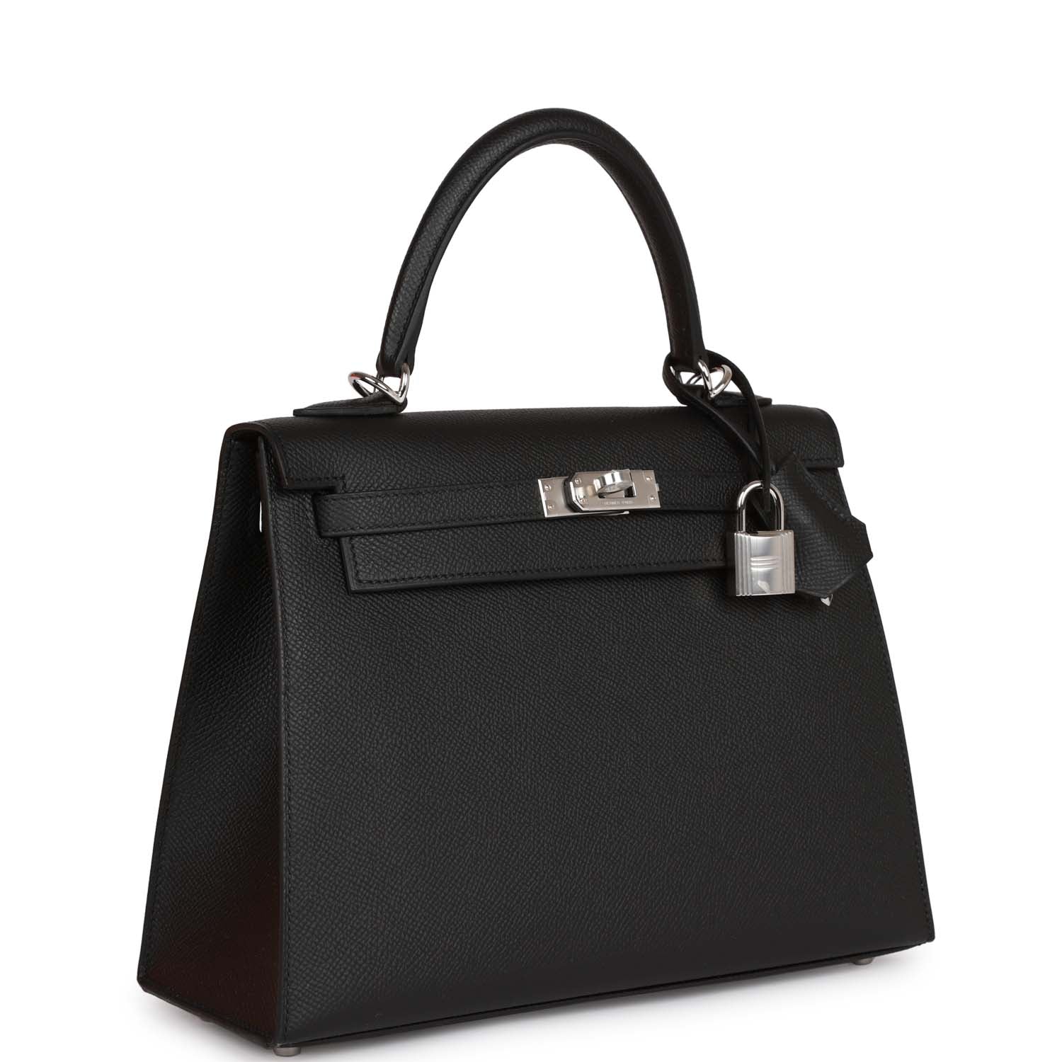 Hermes Kelly Sellier Epsom Palladium Hardware Handbag Black Travel Bag Hardware 9