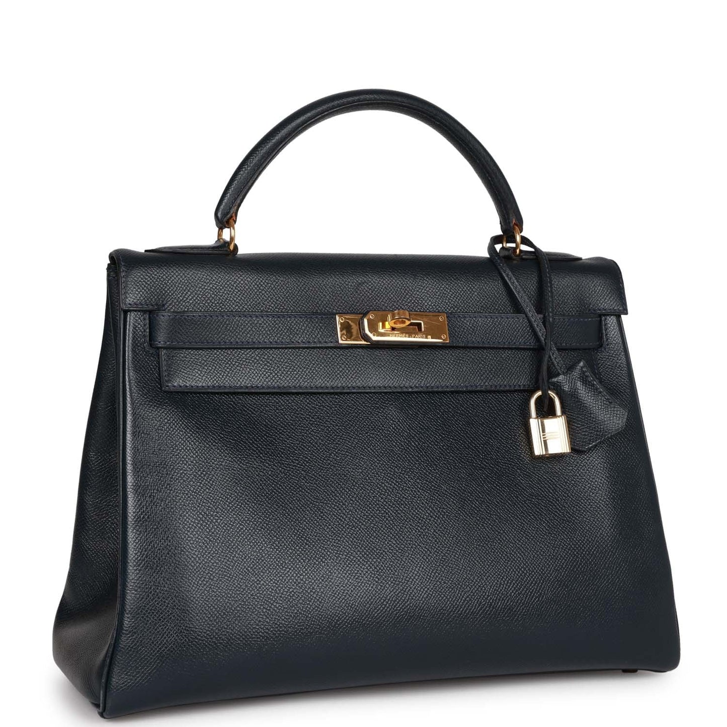 Hermes Kelly Retourne Bleu Marine Courchevel Hardware Handbag Gold Travel Bag