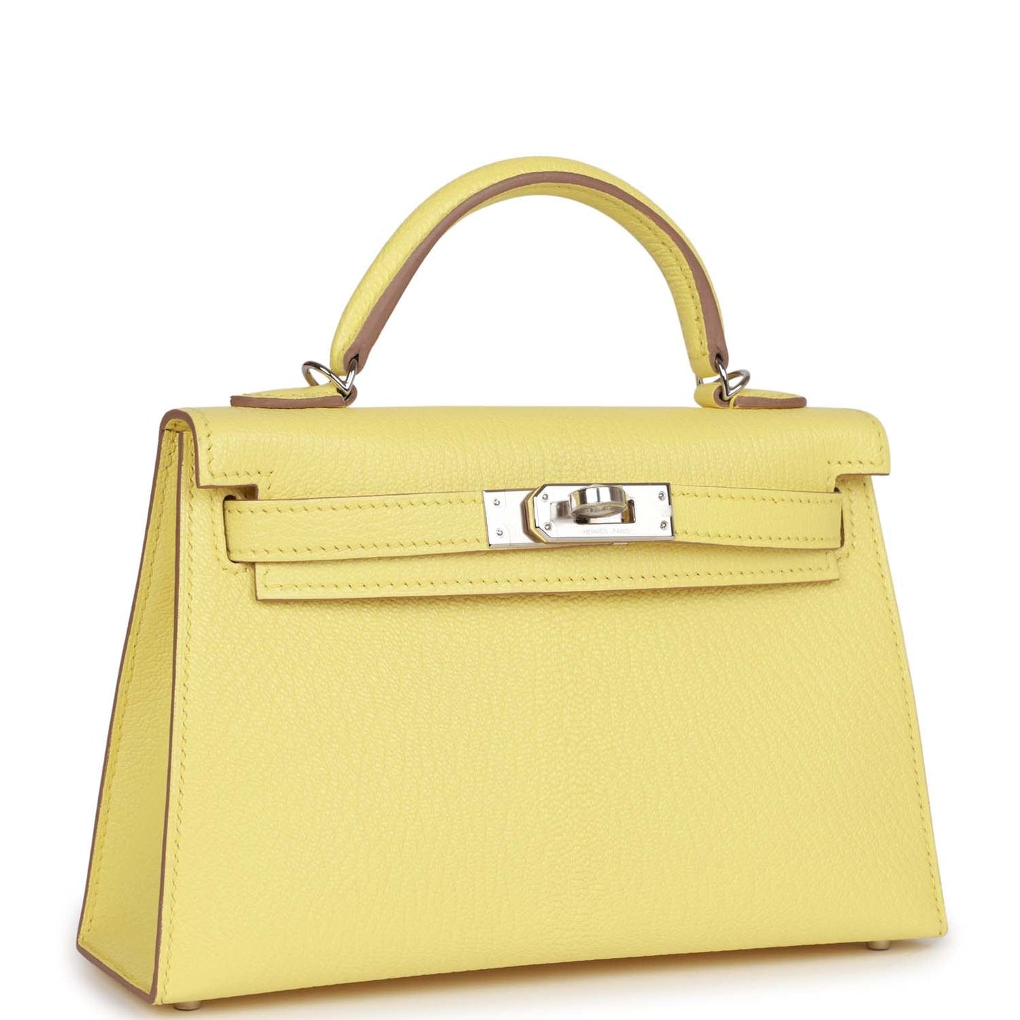Hermes Kelly Sellier Limoncello Chevre Palladium Hardware Handbag Travel Bag