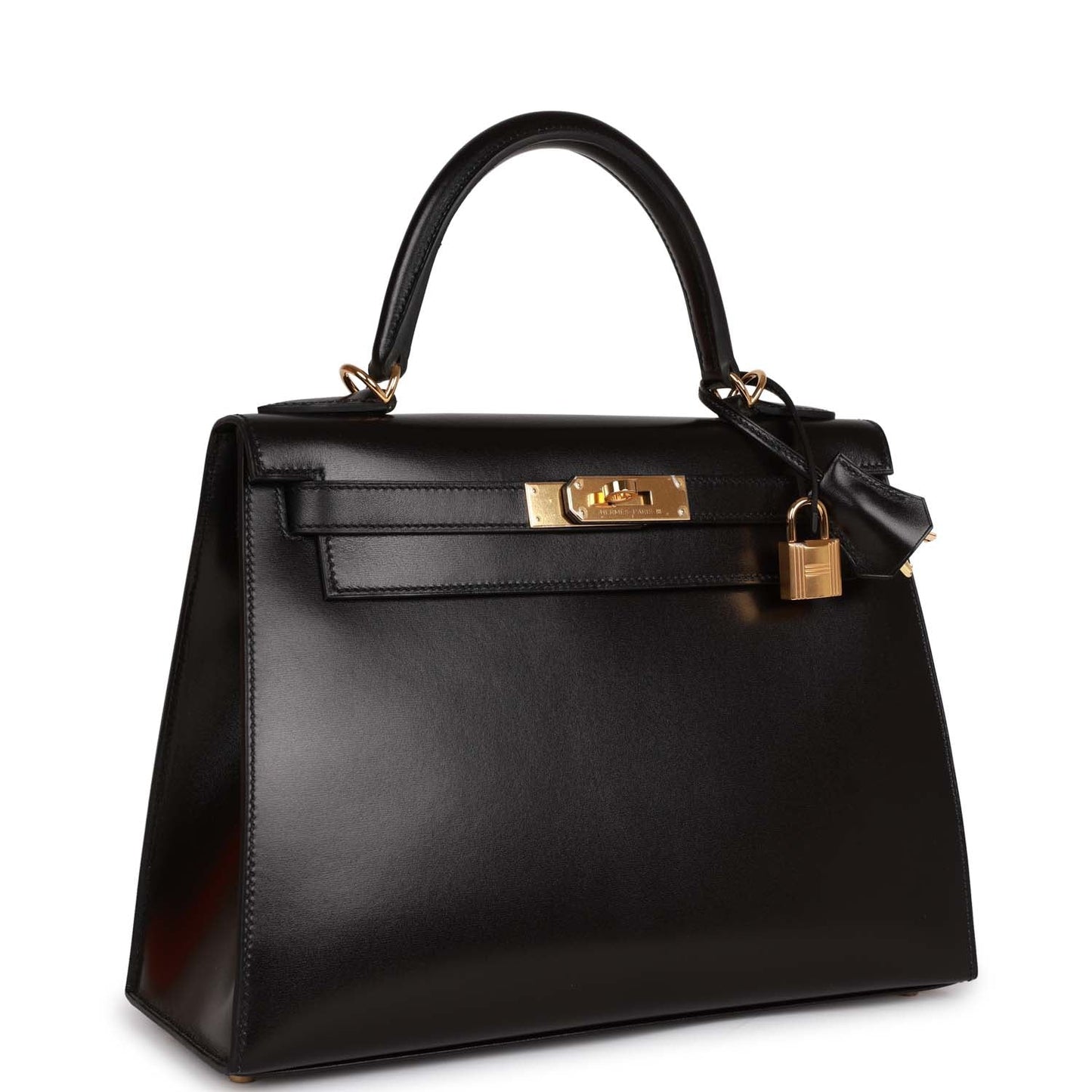 Hermes Kelly Sellier Box Hardware Handbag Black Gold Travel Bag Hardware 1