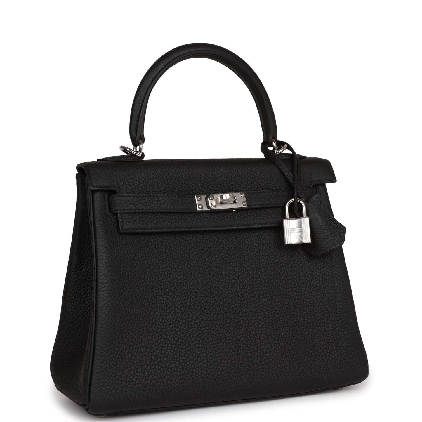 Hermes Kelly Retourne Togo Palladium Hardware Handbag Black Travel Bag Hardware 3