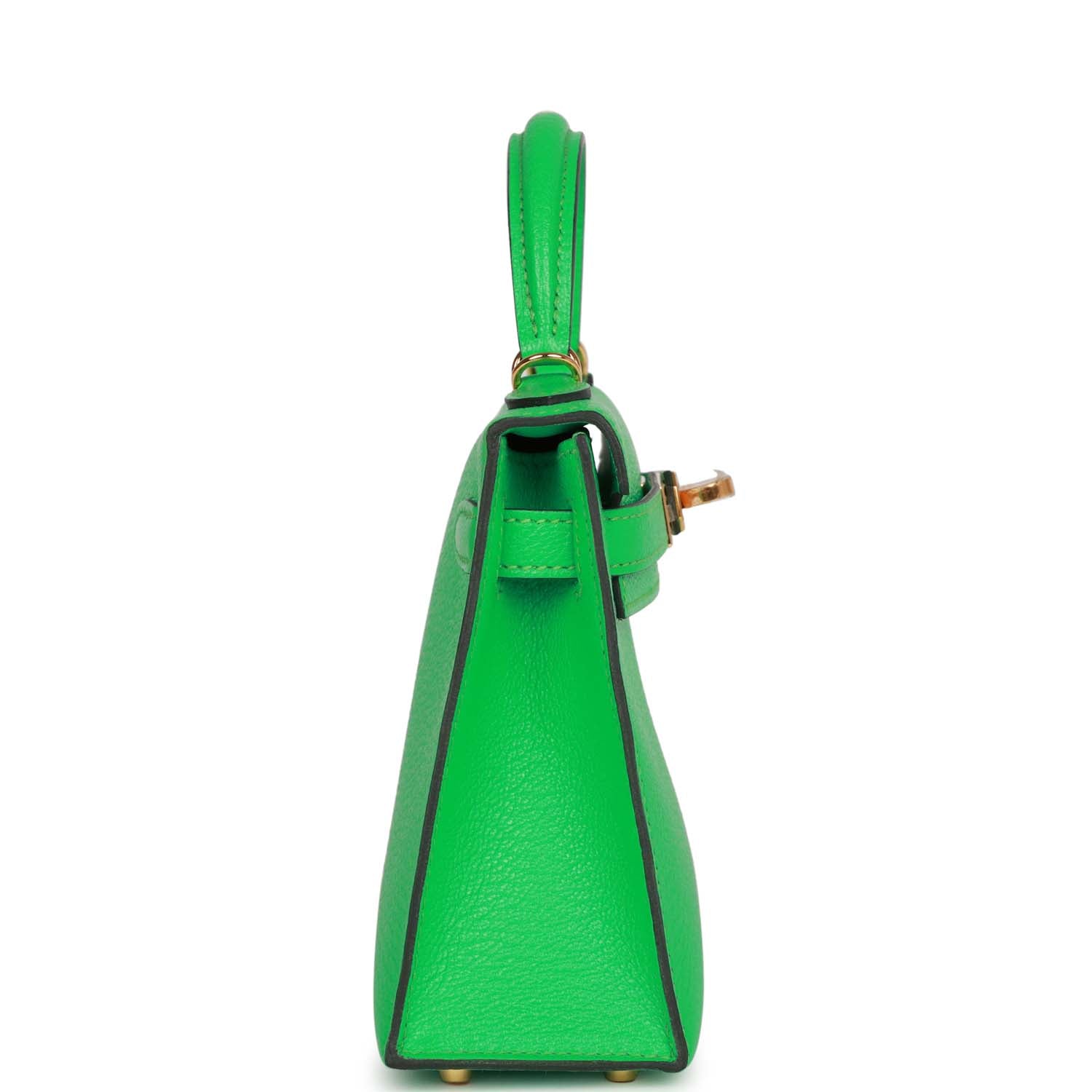 Hermes Kelly Sellier Vert Comics Chevre Hardware Handbag Gold Travel Bag