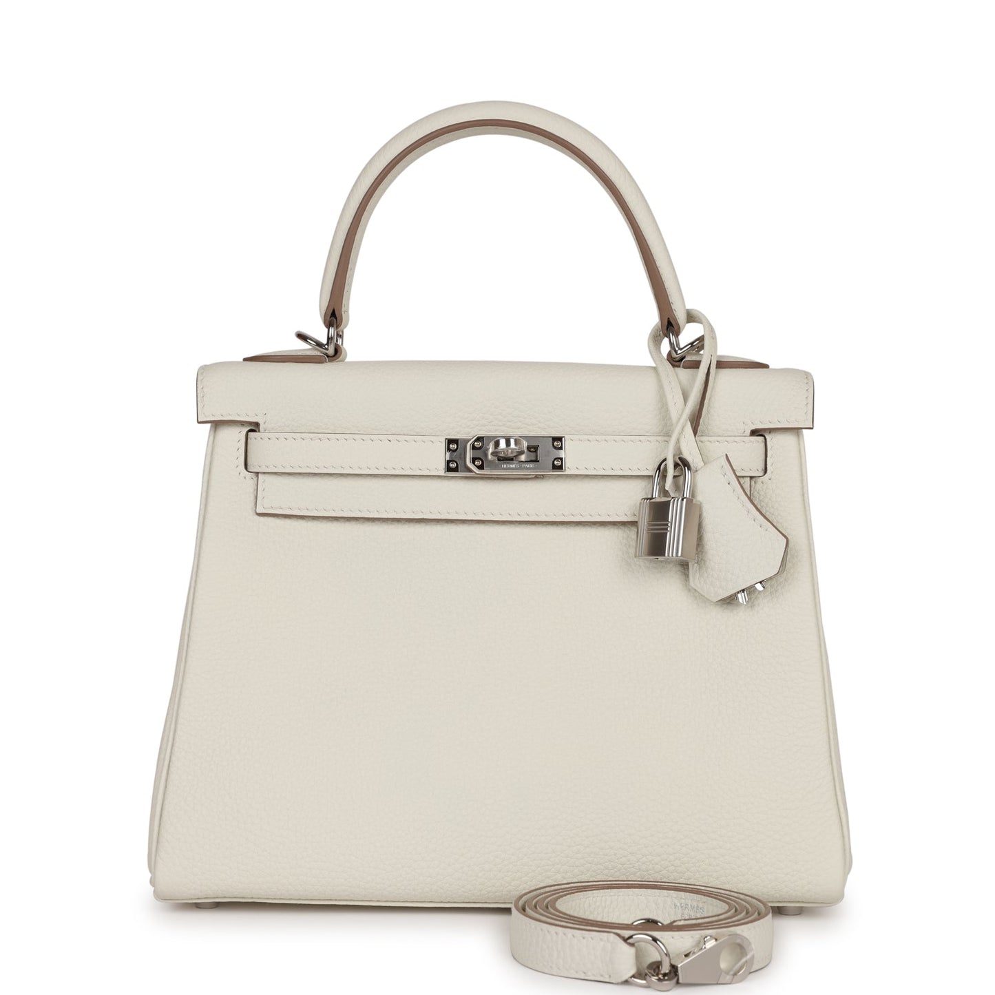 Hermes Kelly Retourne Mushroom Togo Palladium Hardware Handbag Travel Bag Palladium Hardware