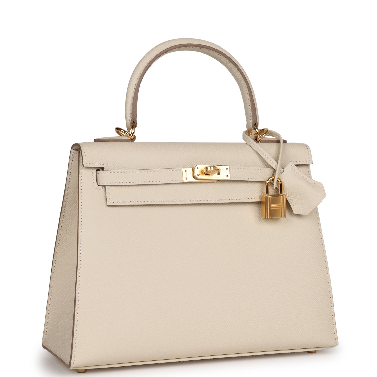 Hermes Kelly Sellier Craie Epsom Hardware Handbag Gold Travel Bag Hardware 6
