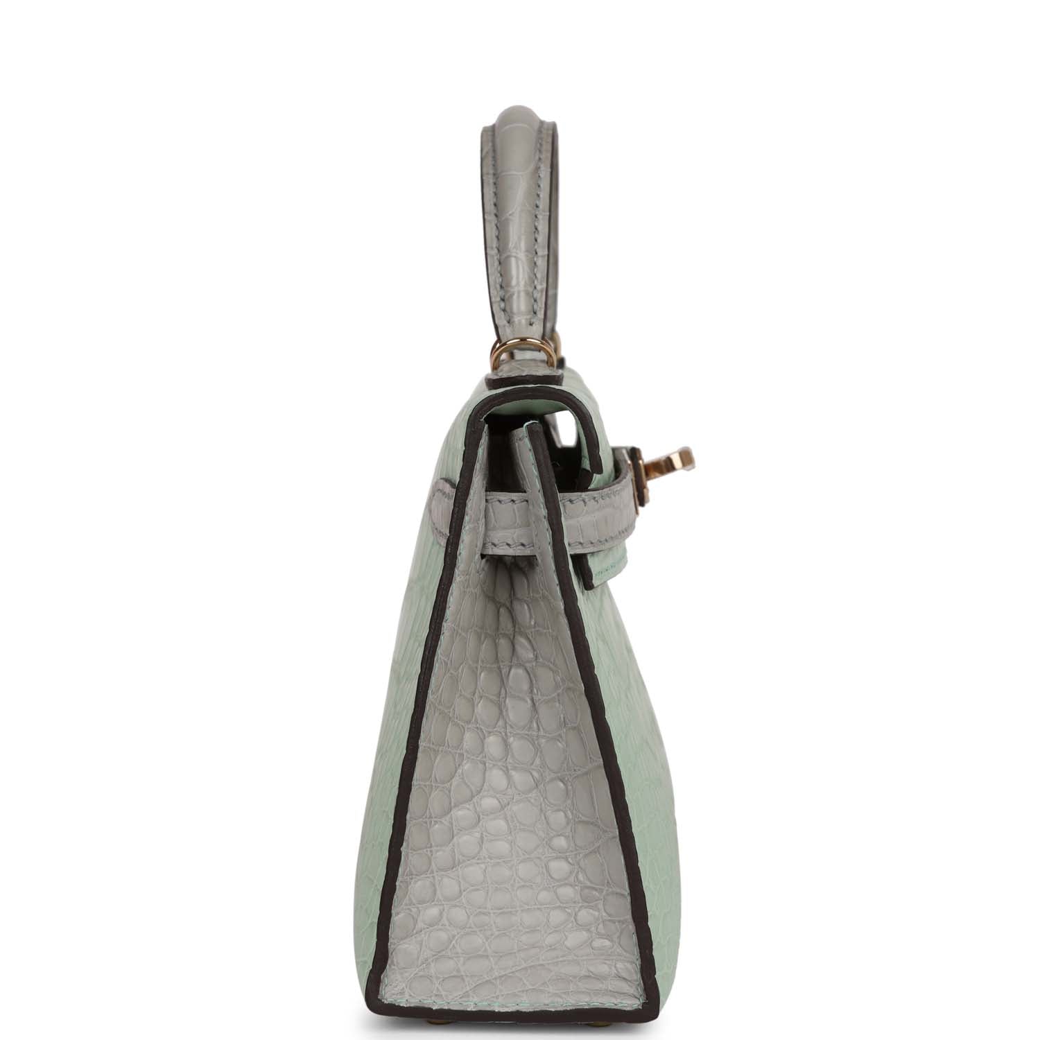 Hermes Special Order Hss Kelly Sellier Vert Eau And Travel Bag