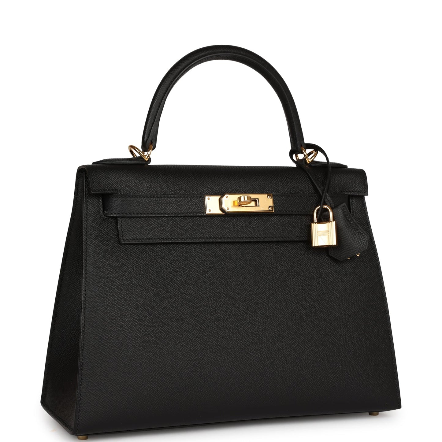Hermes Kelly Sellier Epsom Hardware Handbag Black Gold Travel Bag