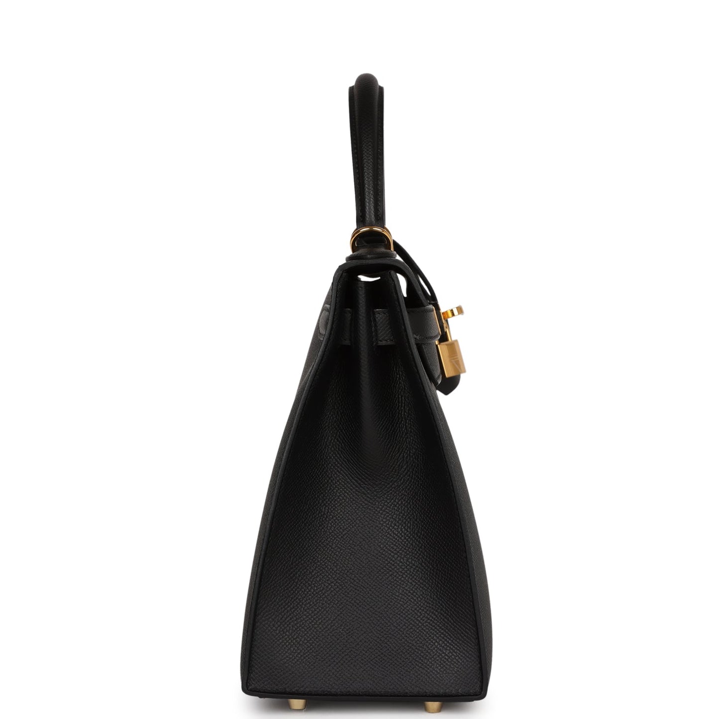 Hermes Kelly Sellier Epsom Hardware Handbag Black Gold Travel Bag