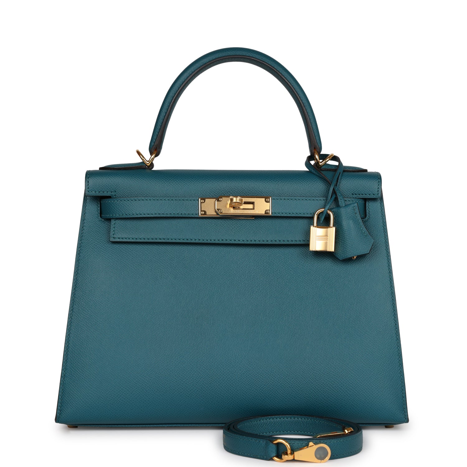 Hermes Kelly Sellier Vert Bosphore Epsom Hardware Handbag Gold Travel Bag
