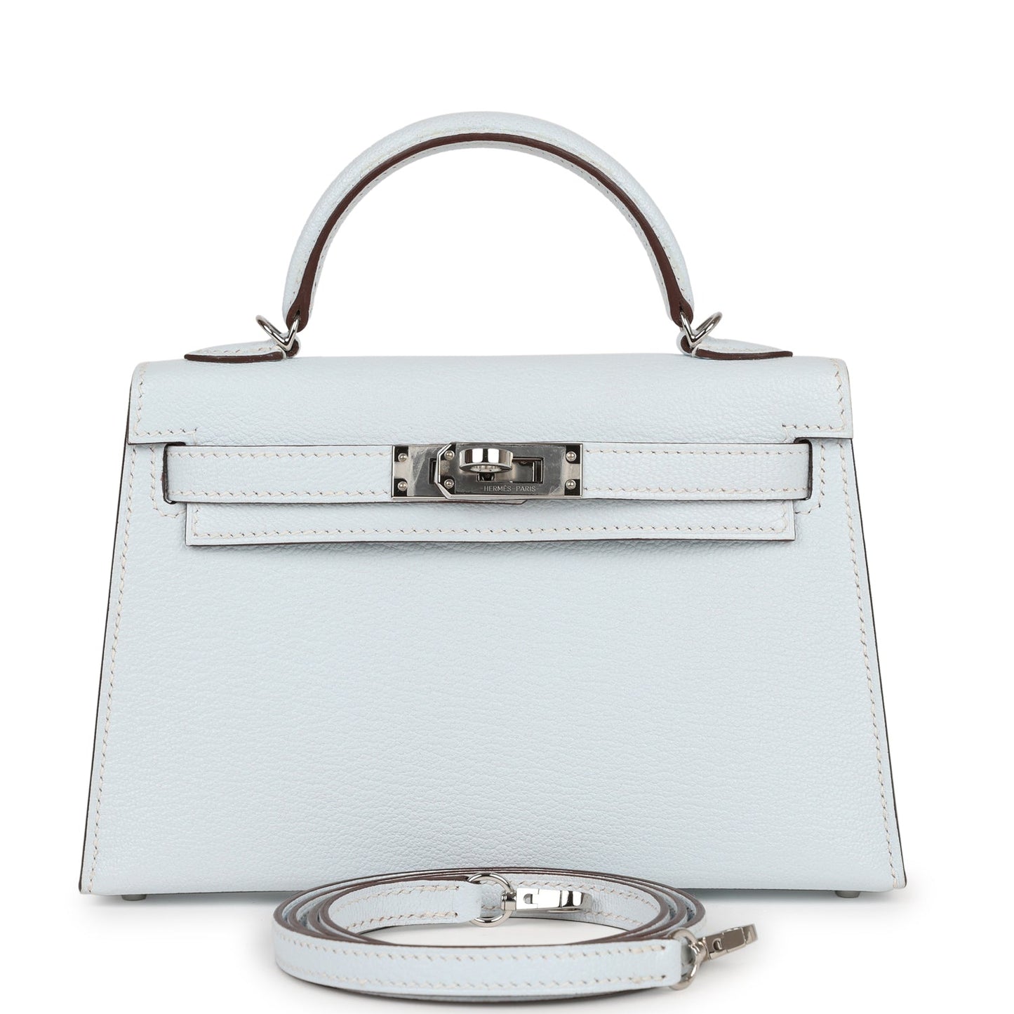 Hermes Kelly Sellier Bleu Brume Chevre Palladium Hardware Travel Bag Payment 2