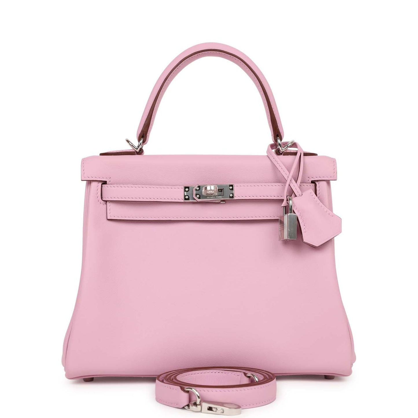 Hermes Kelly Retourne Mauve Sylvestre Swift Palladium Hardware Travel Bag