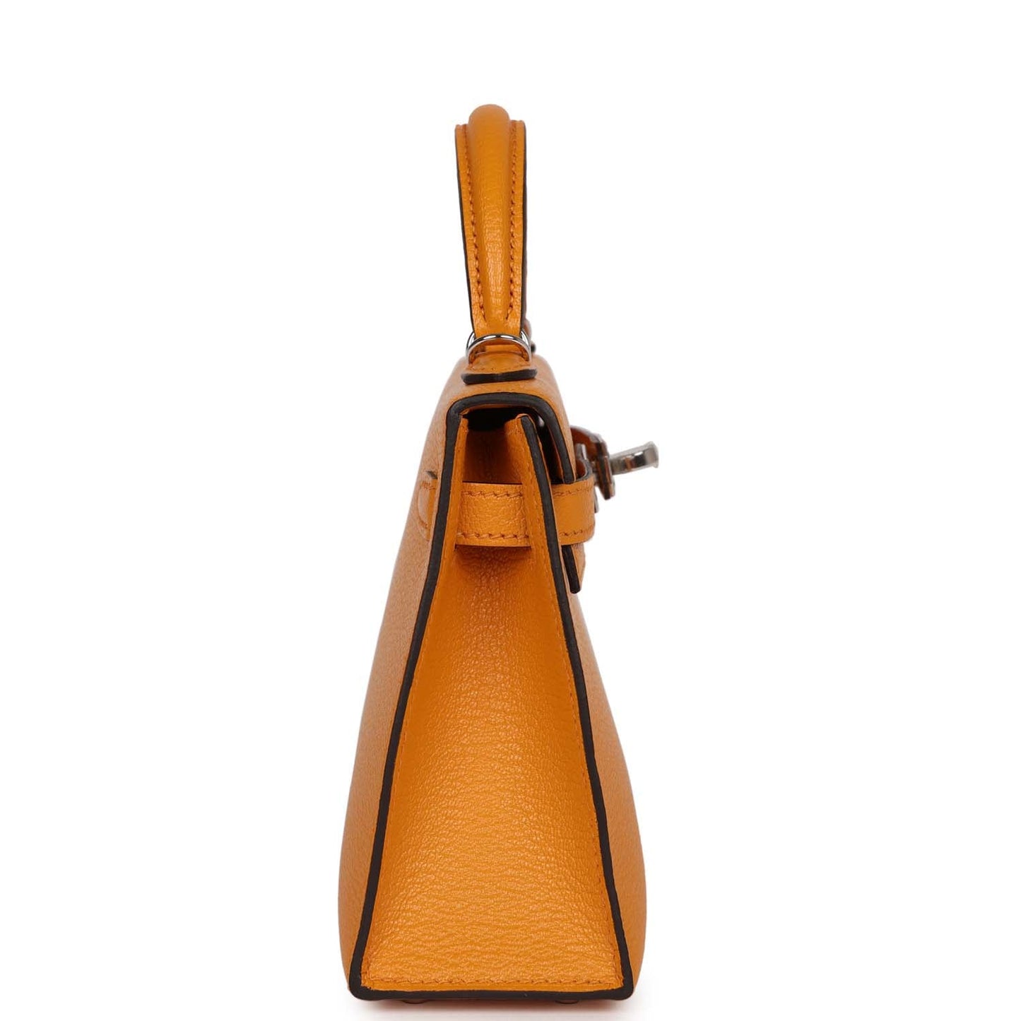 Hermes Kelly Sellier Moutarde Chevre Mysore Palladium Hardware Travel Bag