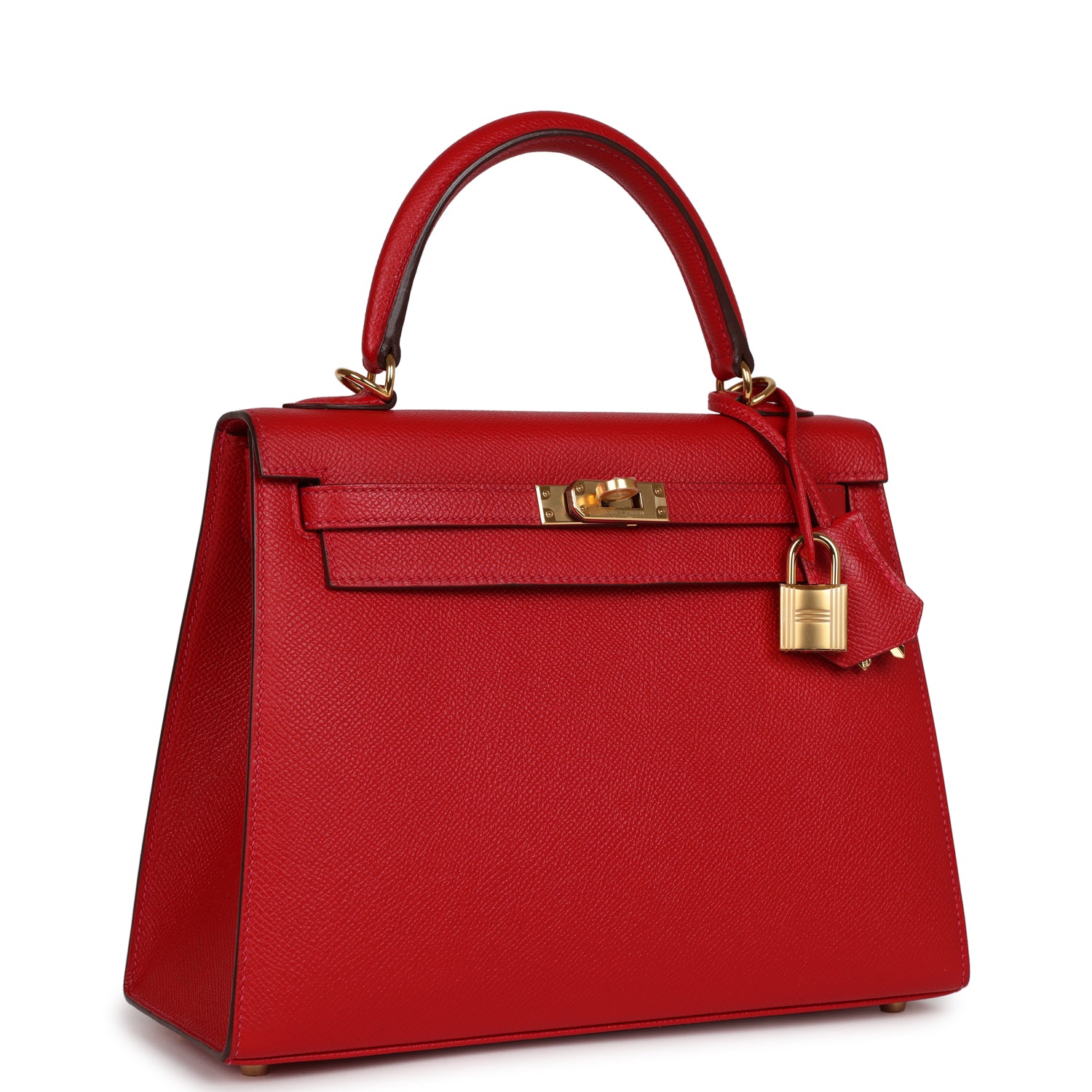 Hermes Kelly Sellier Rouge Cas Ue Epsom Hardware Gold Travel Bag