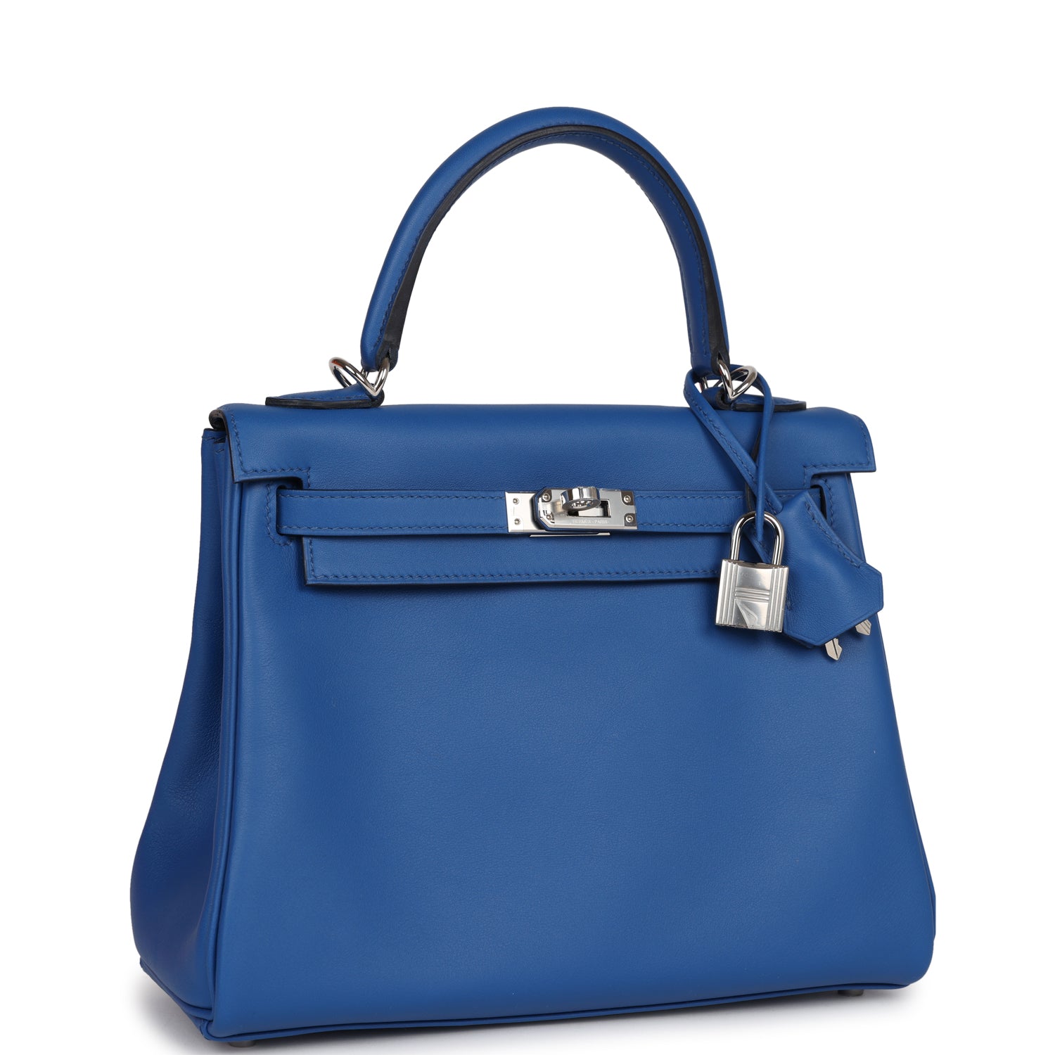 Hermes Kelly Retourne Bleu France Swift Palladium Hardware Travel Bag