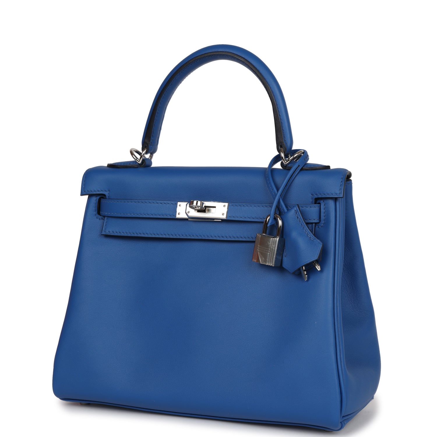 Hermes Kelly Retourne Bleu France Swift Palladium Hardware Travel Bag