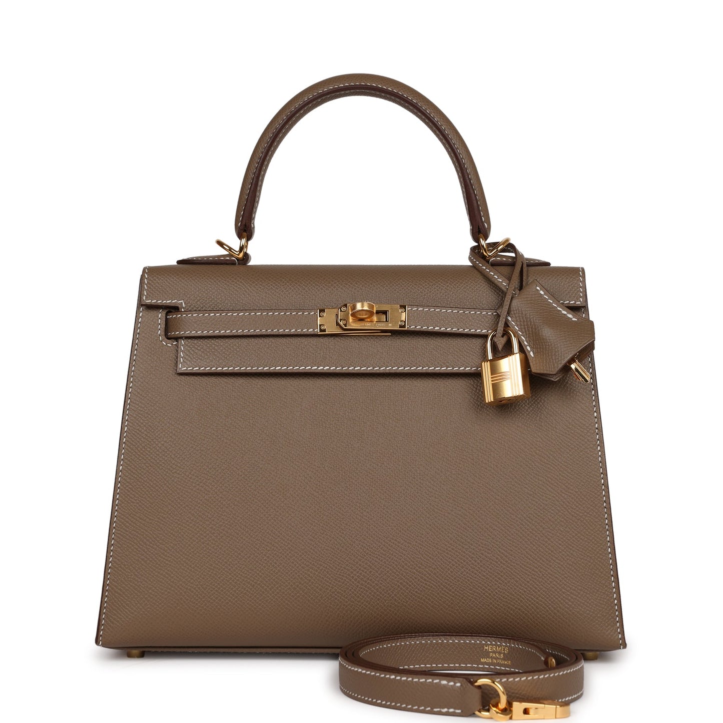 Hermes Kelly Sellier Etoupe Epsom Hardware Handbag Gold Travel Bag Hardware 3