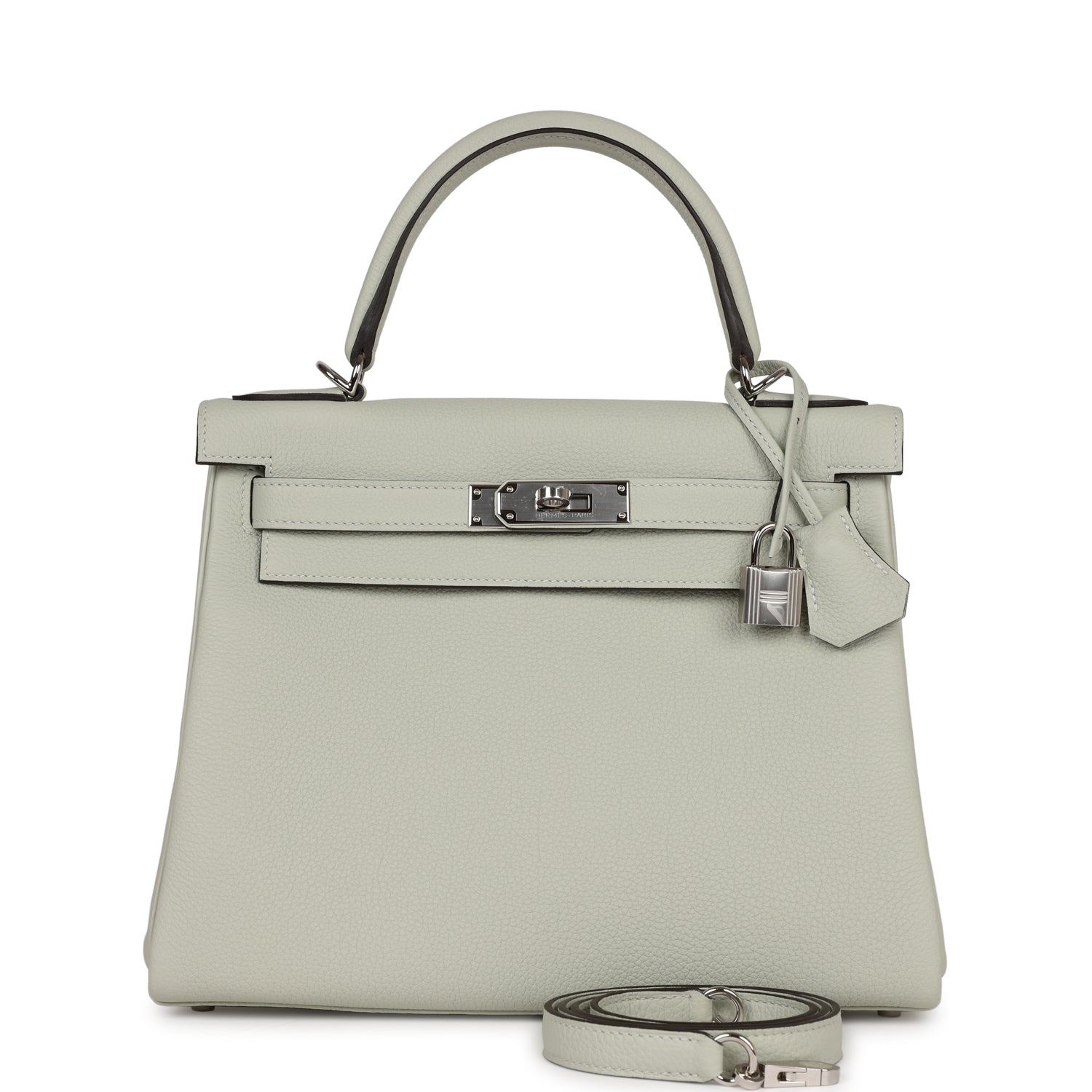 Hermes Kelly Retourne Gris Neve Togo Palladium Hardware Handbag Travel Bag