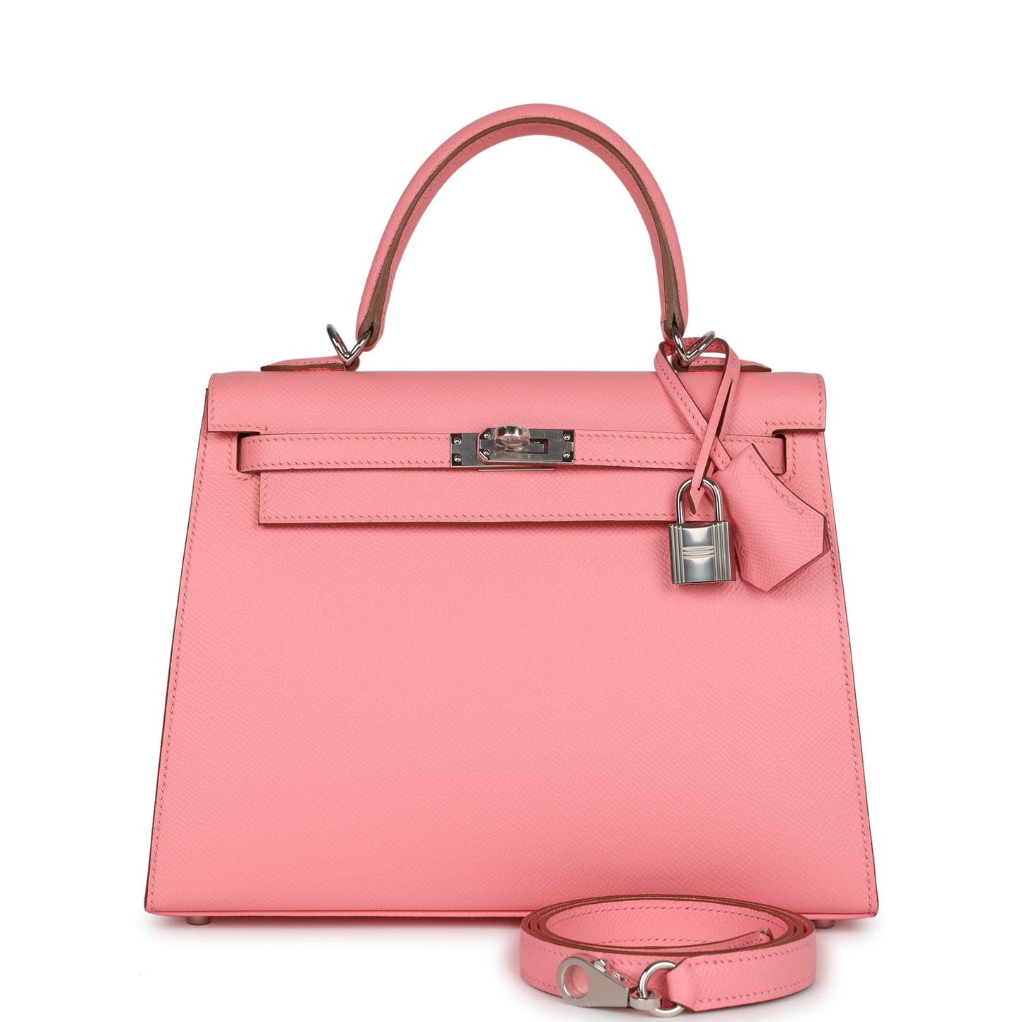 Hermes Kelly Sellier Rose Confetti Epsom Palladium Hardware Travel Bag Hardware 2