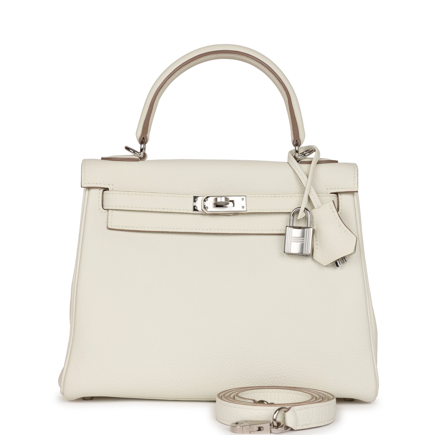 Hermes Kelly Retourne Mushroom Togo Palladium Hardware Handbag Travel Bag