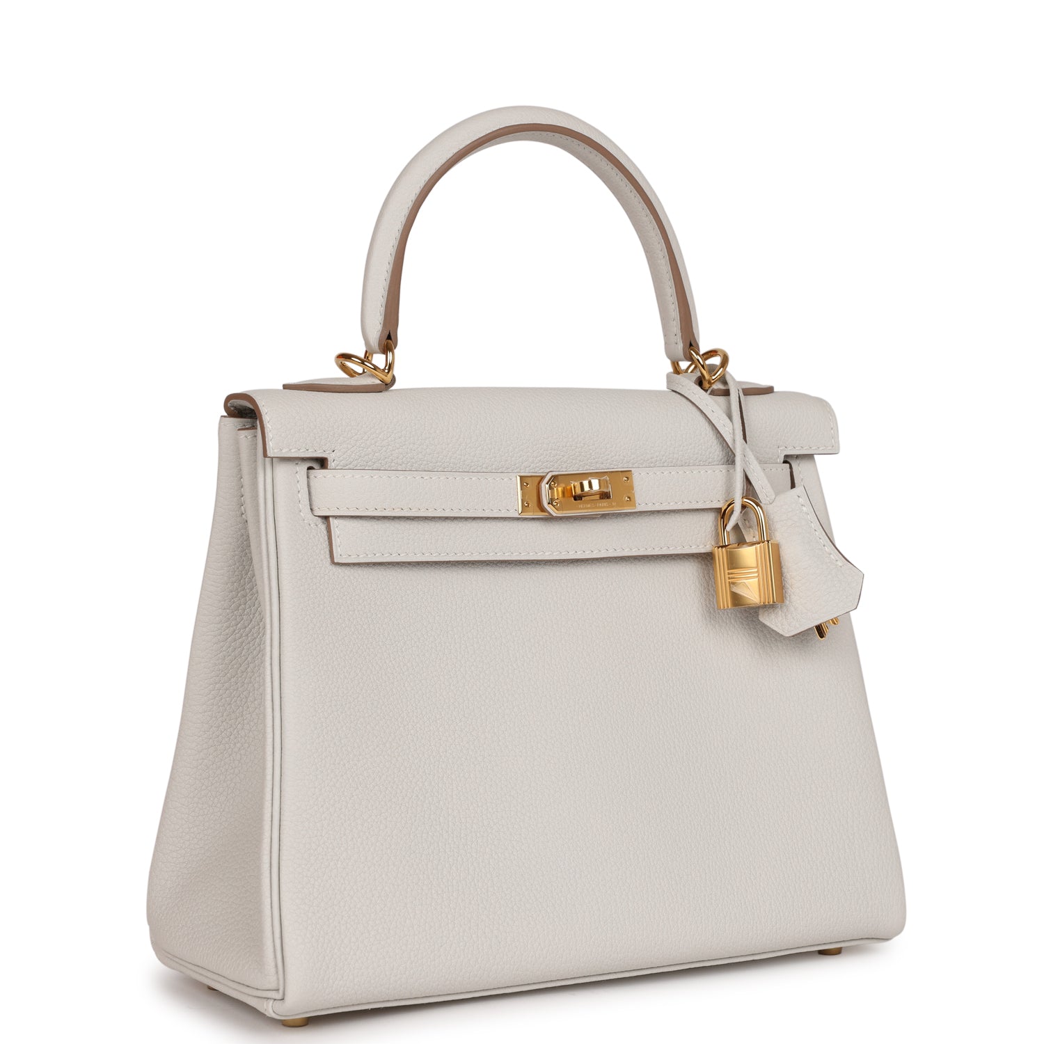 Hermes Kelly Retourne Gris Pale Togo Hardware Handbag Gold Travel Bag