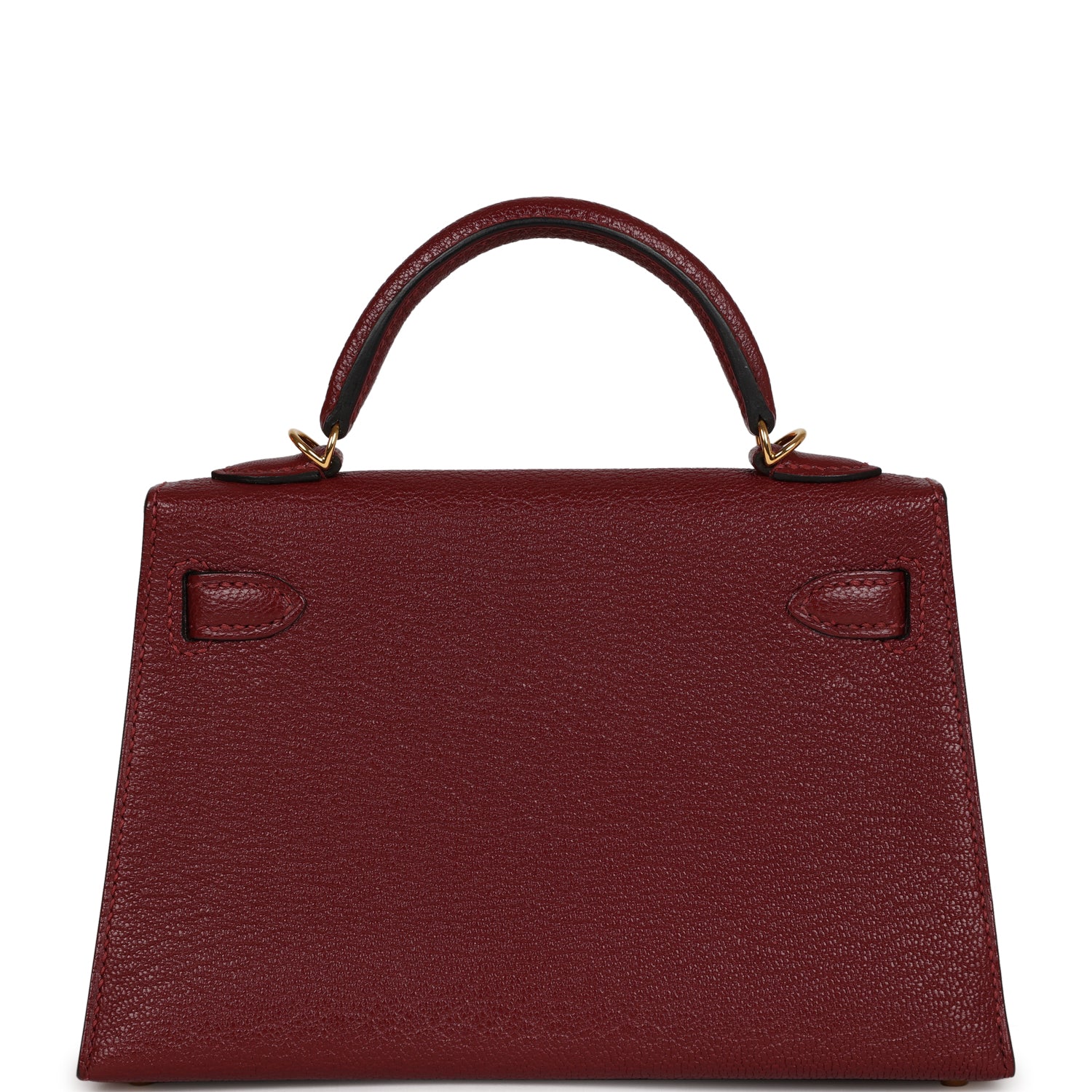 Hermes Top Quality Luxury Kelly Rouge Grenat Chevre Gold Travel Bag