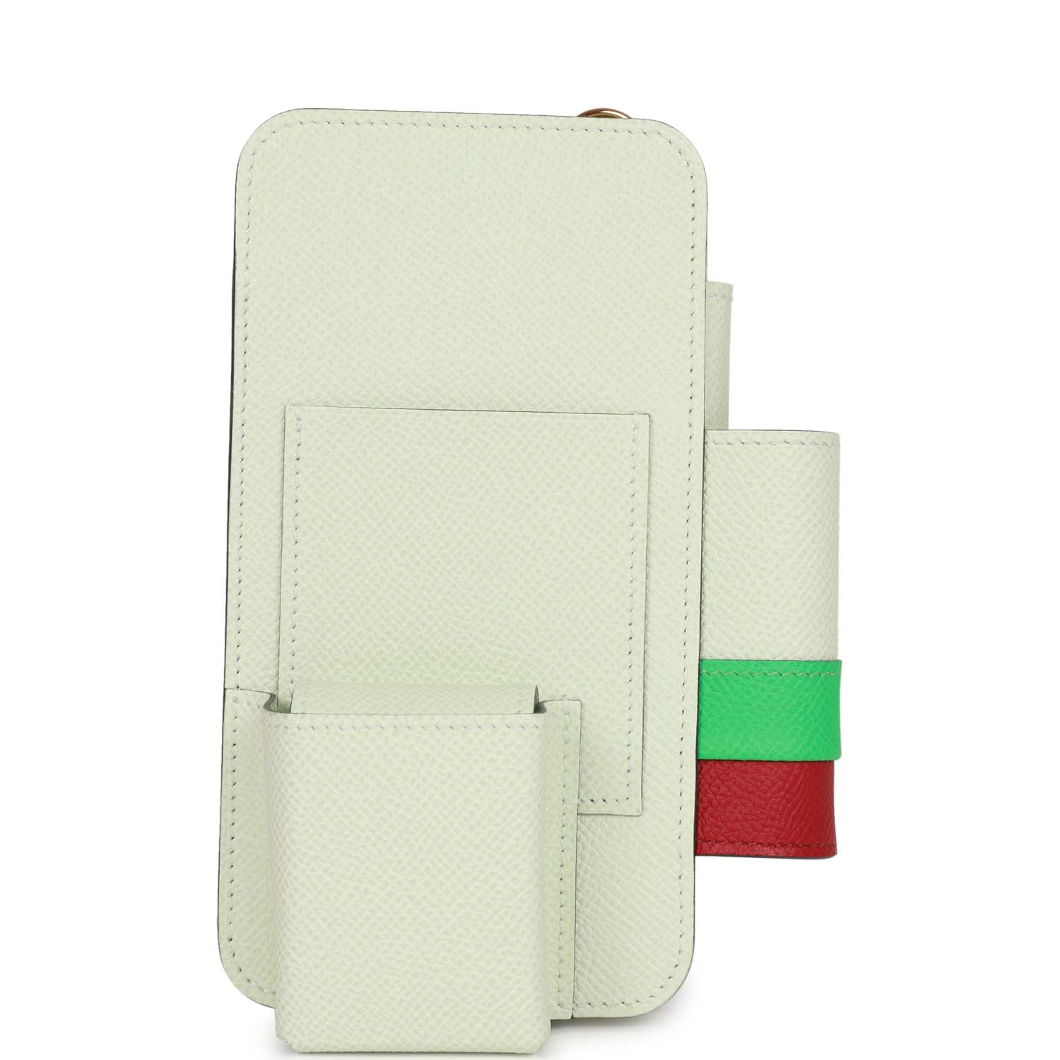 Hermes Luxury Luxury way Telephone Crossbody Vert Fizz, Gold Crossbody Bag