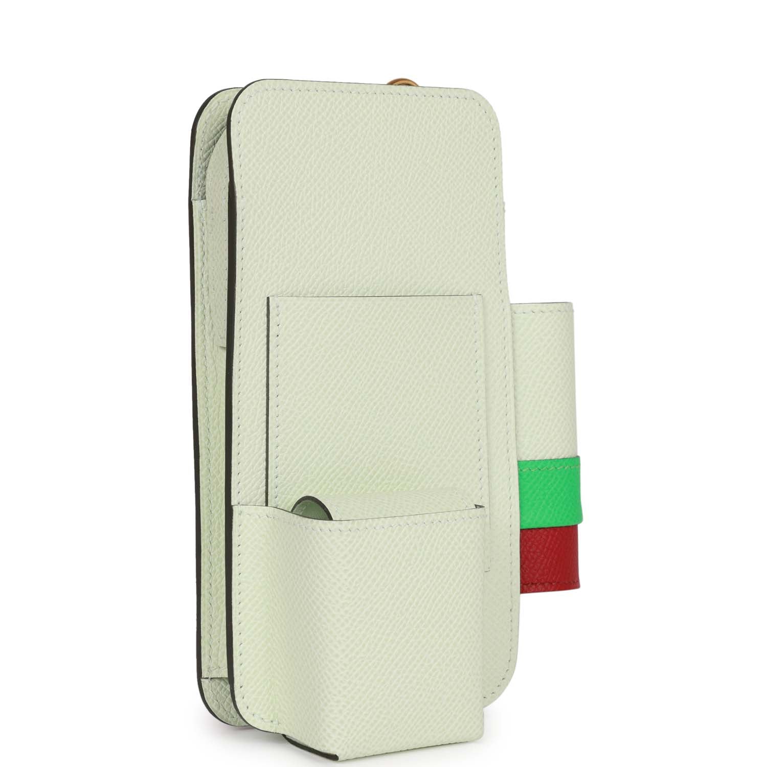 Hermes Luxury Luxury way Telephone Crossbody Vert Fizz, Gold Crossbody Bag