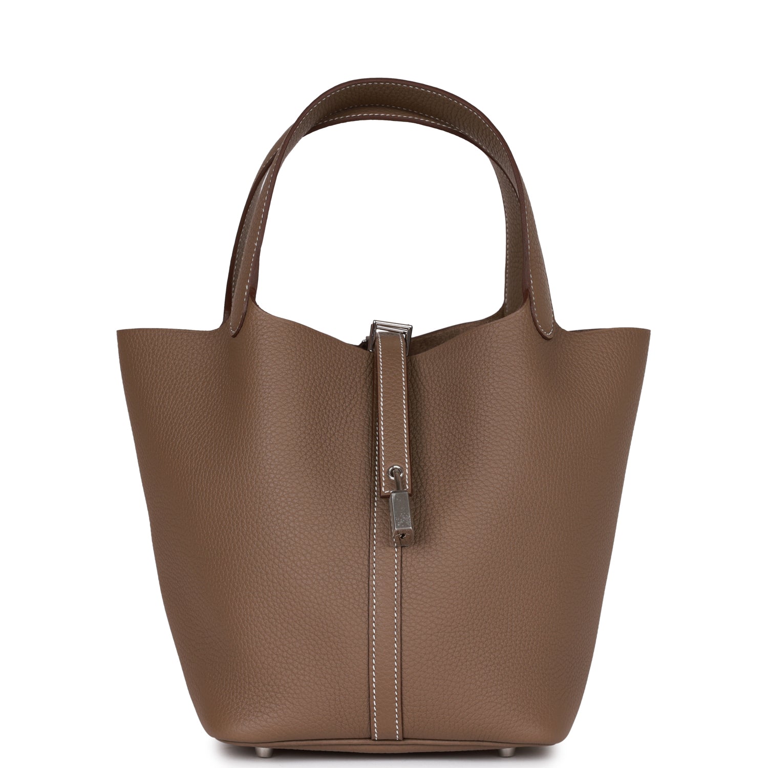 Hermes Picotin Lock Etoupe Clemence Palladium Hardware Handbag Travel Bag Hardware 1