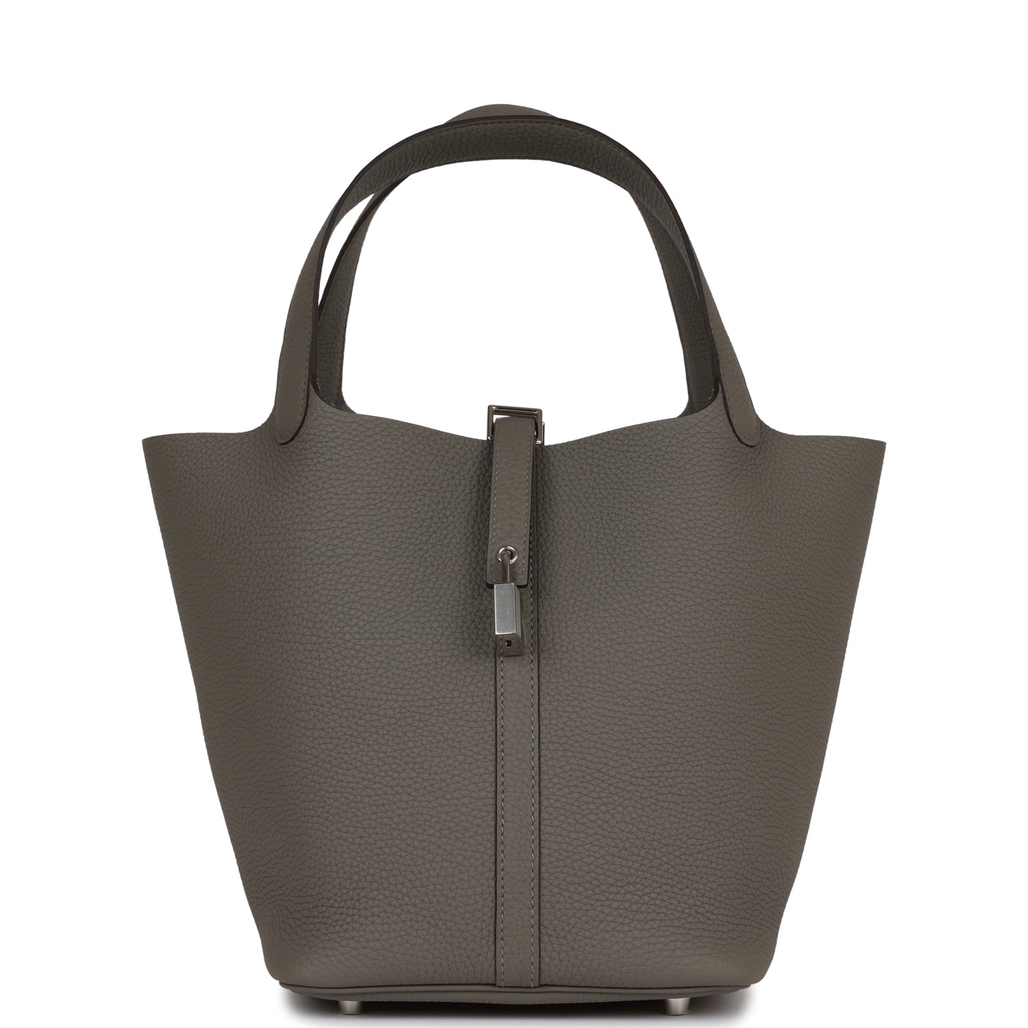Hermes Picotin Lock Gris Meyer Clemence Palladium Hardware Travel Bag 3