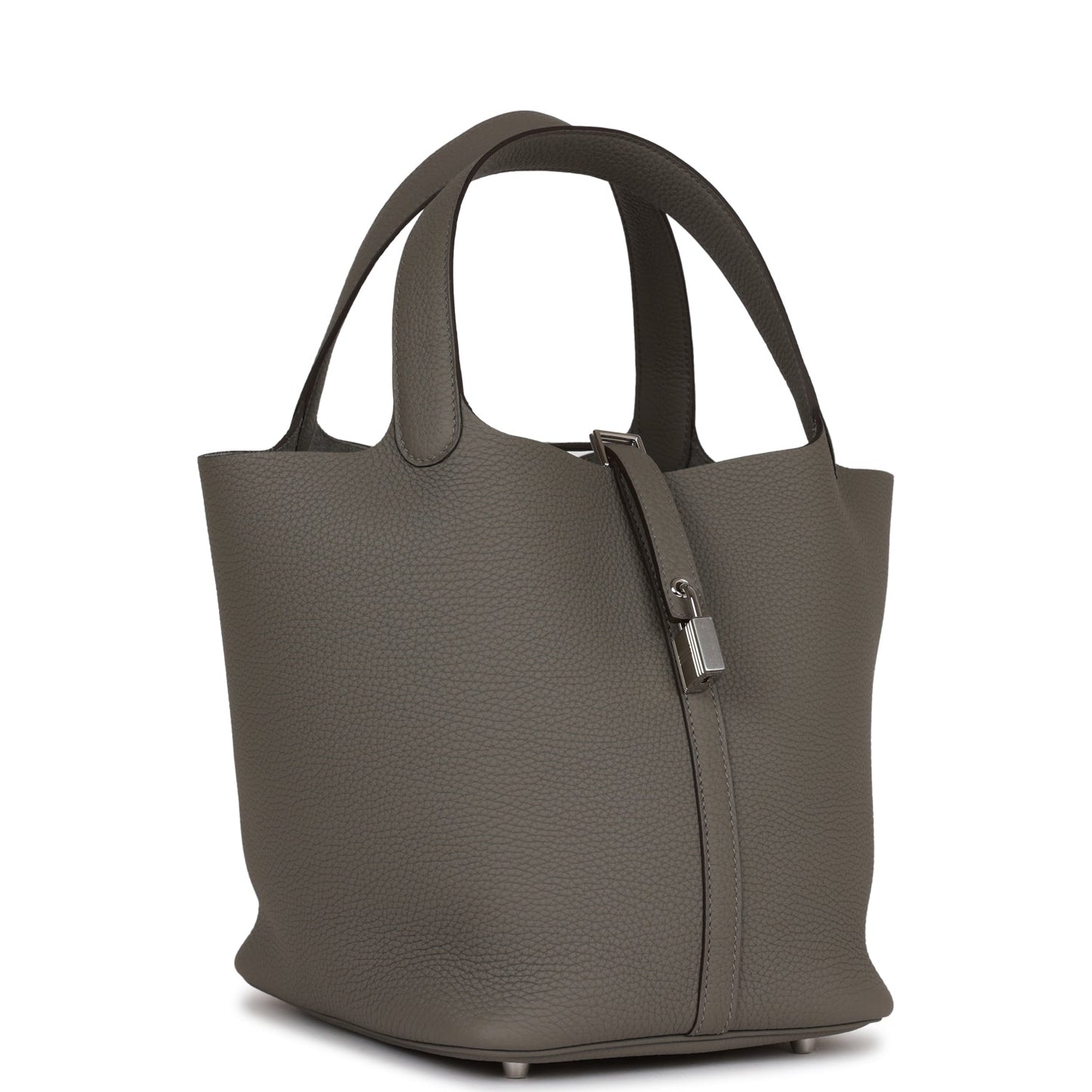 Hermes Picotin Lock Gris Meyer Clemence Palladium Hardware Travel Bag 3