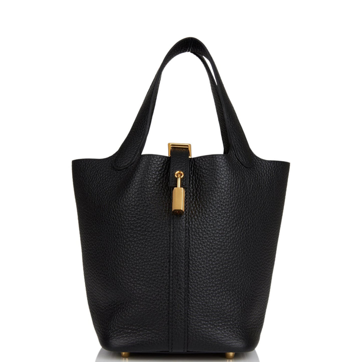 Hermes Picotin Lock Clemence Hardware Handbag Black Gold Travel Bag Hardware 1