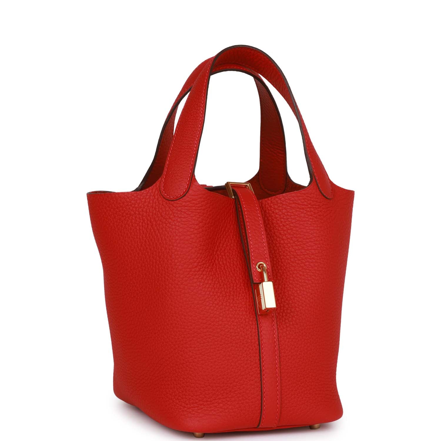 Hermes Picotin Lock Vermillion Clemence Hardware Handbag Gold Travel Bag Hardware 1
