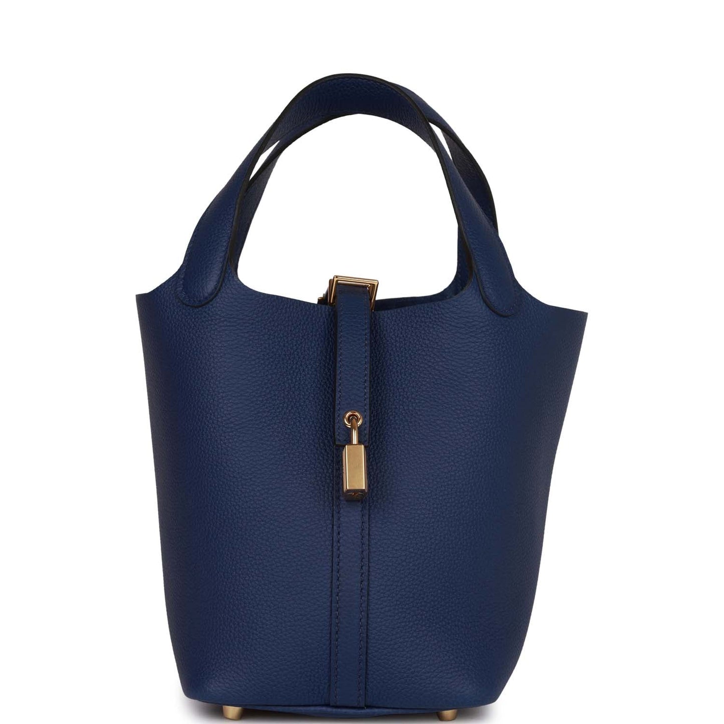 Hermes Picotin Lock Bleu Saphir Clemence Hardware Handbag Gold Travel Bag Hardware 1