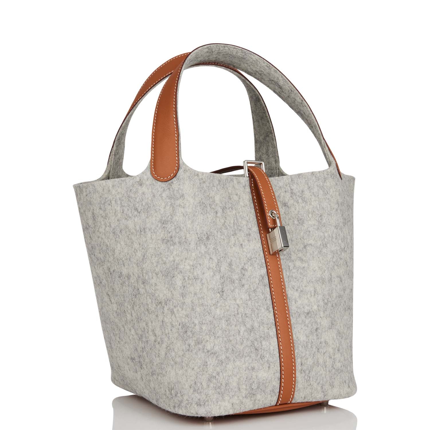 Hermes Picotin Lock Gris Clair Feutre And Barenia Travel Bag
