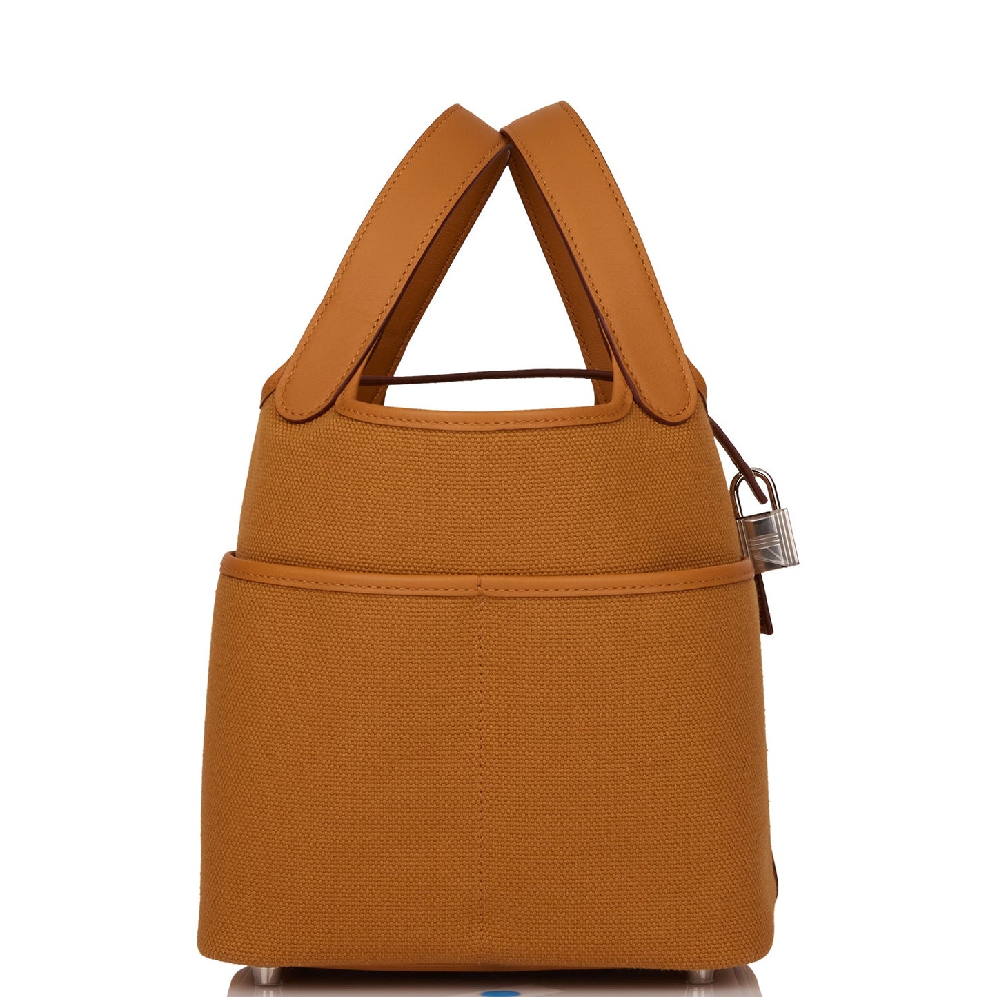 Hermes Picotin Cargo Desert Sesame Swift And Toile Canvas Travel Bag Hardware 1