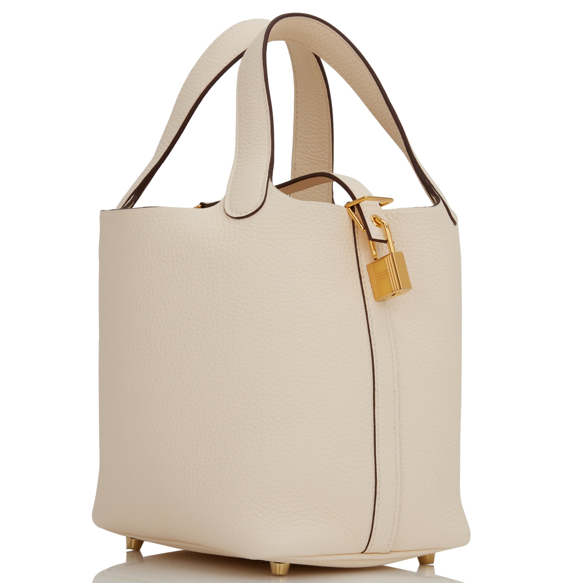Hermes Picotin Nata Clemence Hardware Handbag Gold Travel Bag Gold Hardware