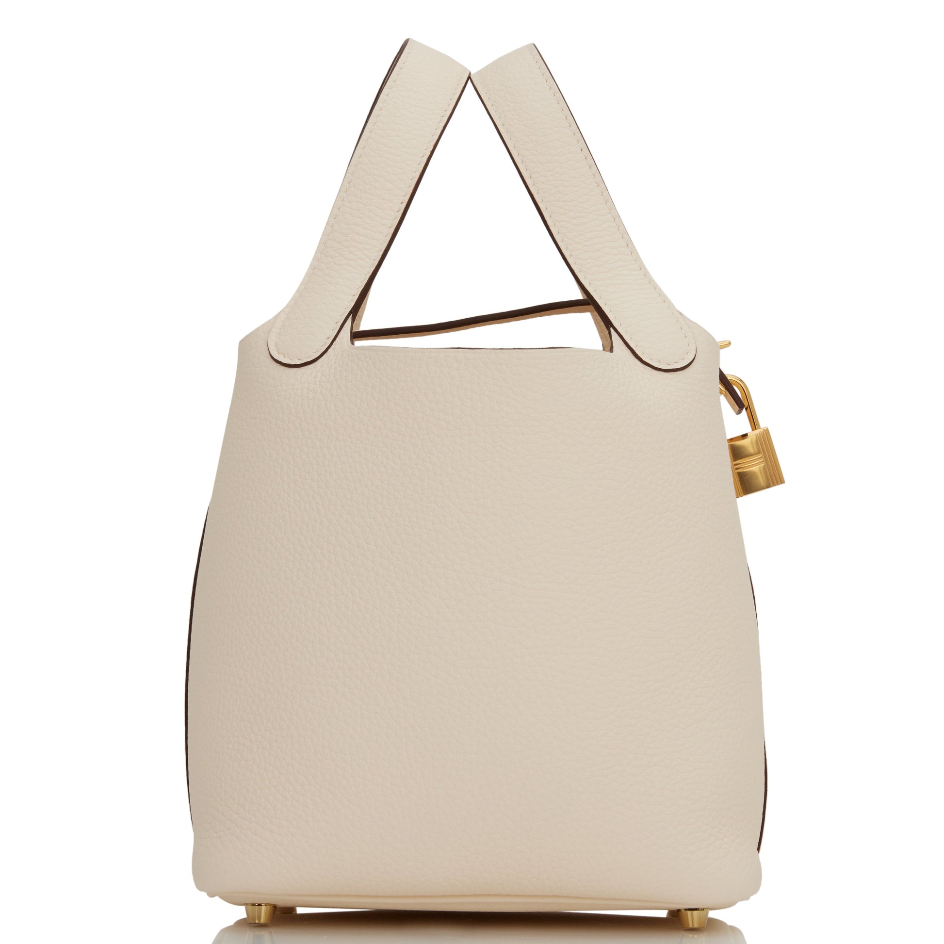 Hermes Picotin Nata Clemence Hardware Handbag Gold Travel Bag Gold Hardware