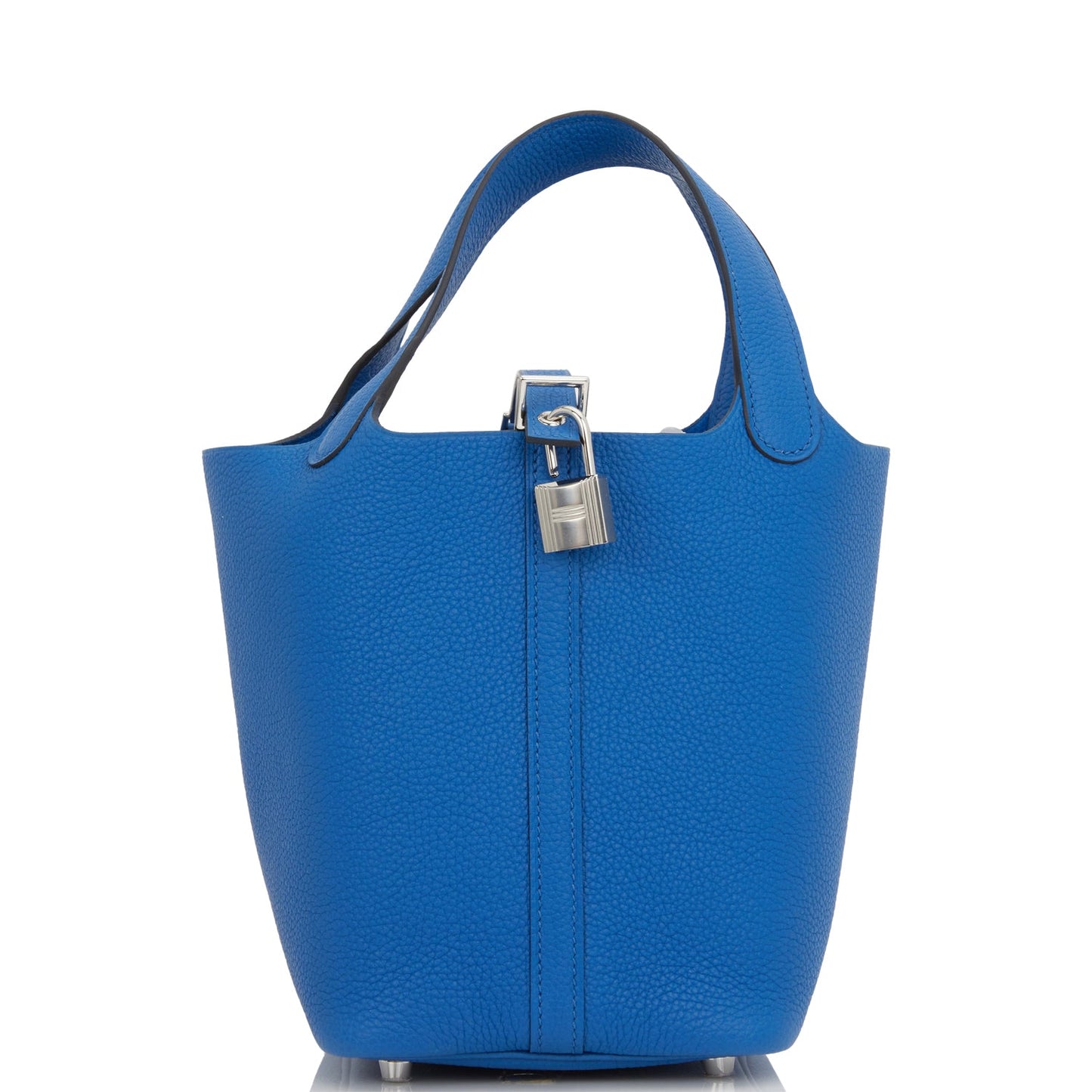 Hermes Picotin Lock Bleu France Clemence Palladium Hardware Travel Bag